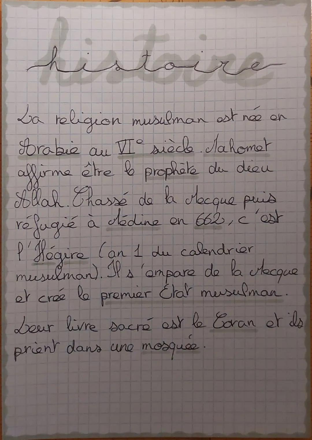 HISTOIRE Le monde de l'islam