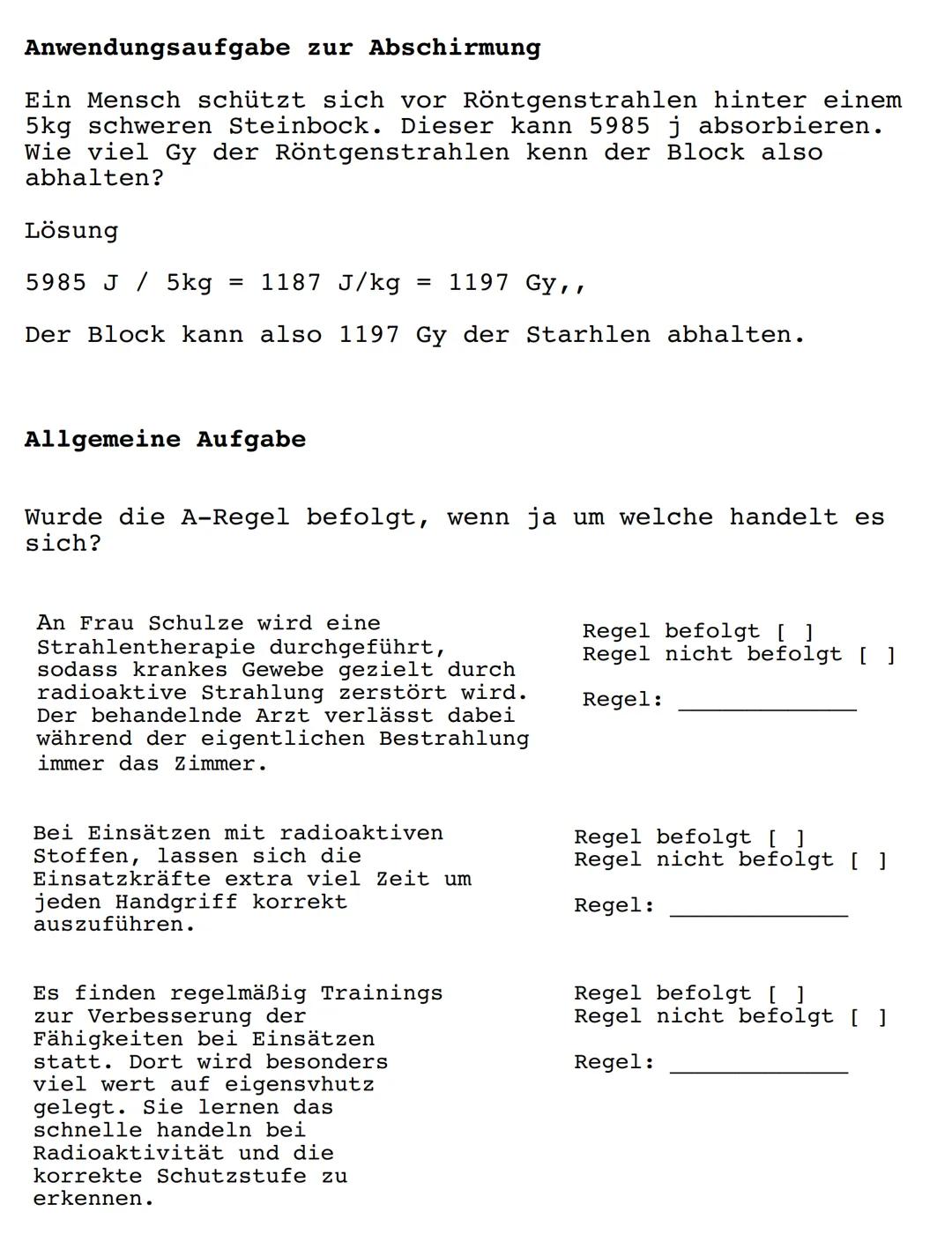 # Die 4-A-Regel
der Radioaktivität
Worum handelt es sich überhaupt?
* Regel bzw. Methode, die für ABC-
Einsätze der Feuerwehr oder