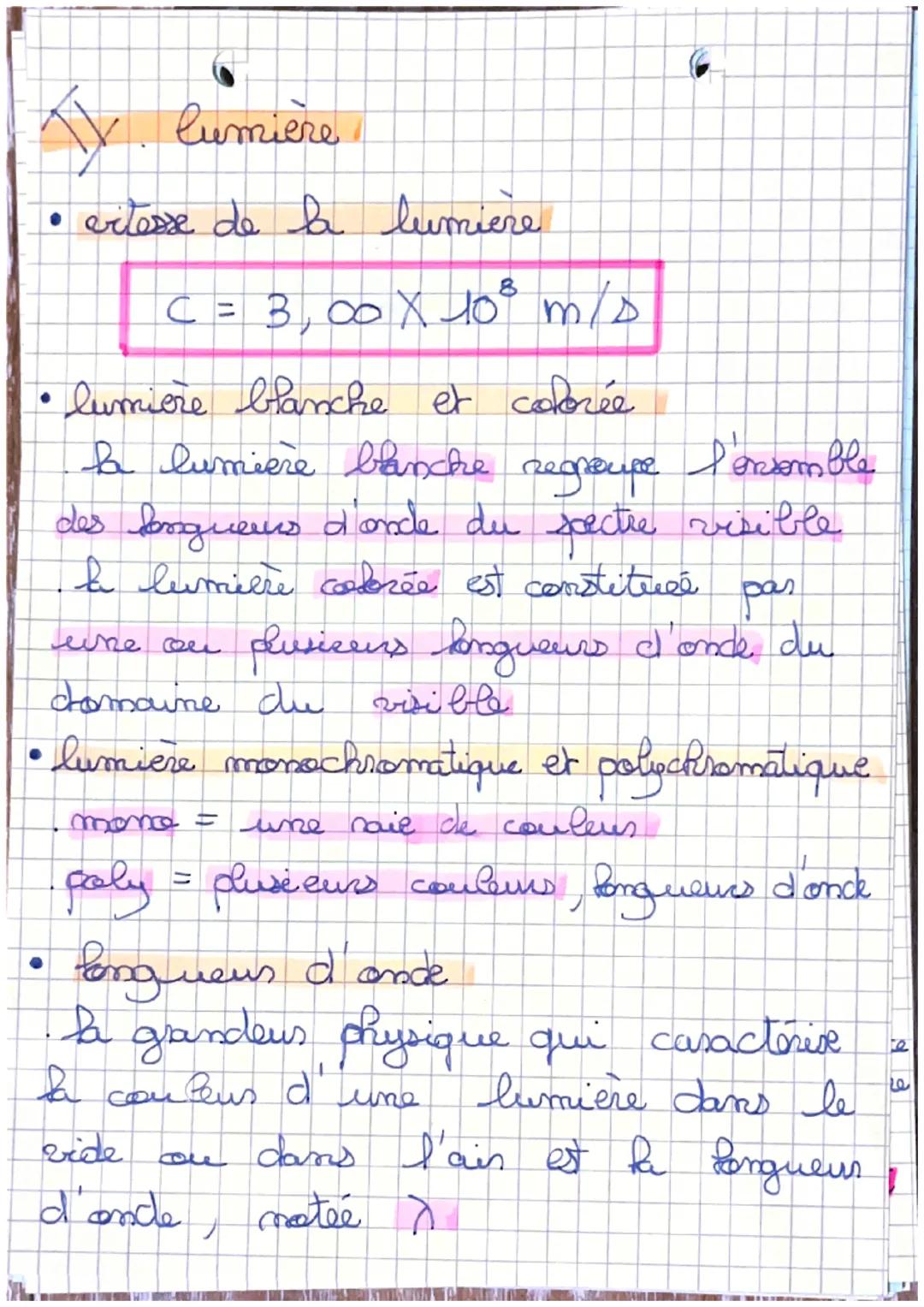PHYSIQUE
I
V. spectres d'émission
· Spectre continu
il est constituée d'une infinité de longueur
Ponguenes
d'ondes
et s'étend d une nuance à