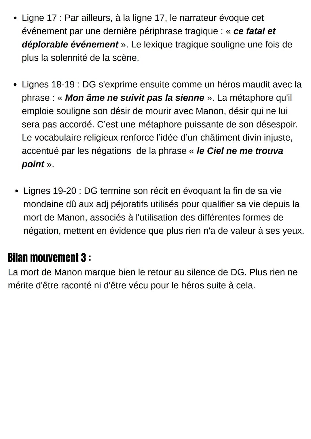 --- OCR Start ---
La mort - Manon
Lescaut
LL7
element introduction:
→ L'extrait étudié aujourd'hui est issu du roman Manon Lescaut écrit par