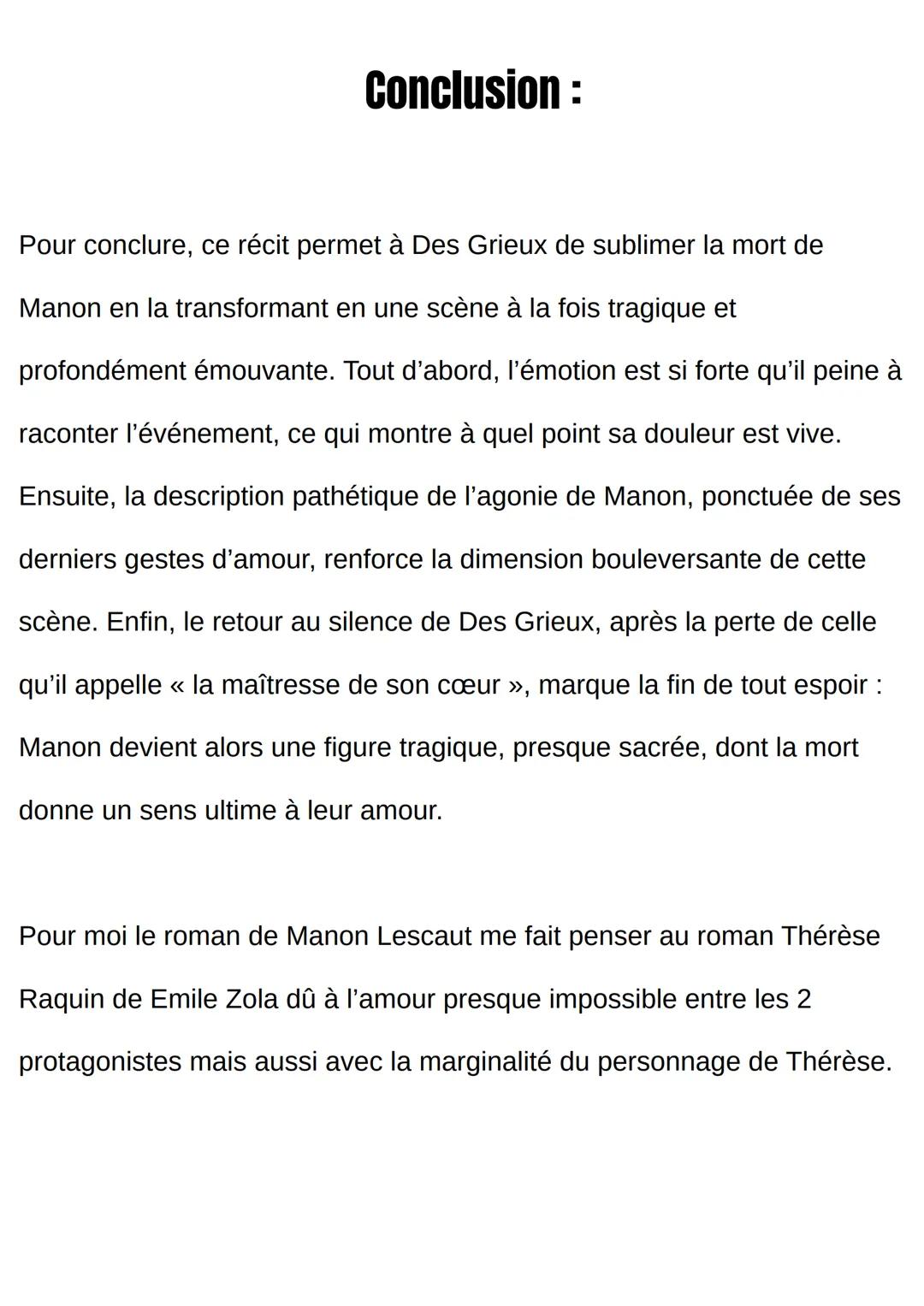 --- OCR Start ---
La mort - Manon
Lescaut
LL7
element introduction:
→ L'extrait étudié aujourd'hui est issu du roman Manon Lescaut écrit par