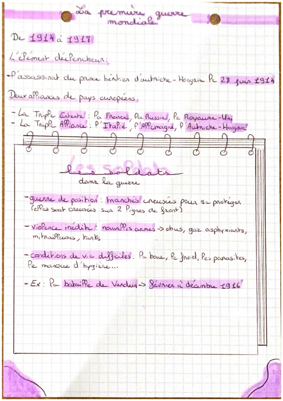 # La première guerre
mondiale
De 1914 à 1918
L'élément déclencheus:
-P'assassinat du prince hénitien d'autriche - Hongaia Pe 28 juin 1914