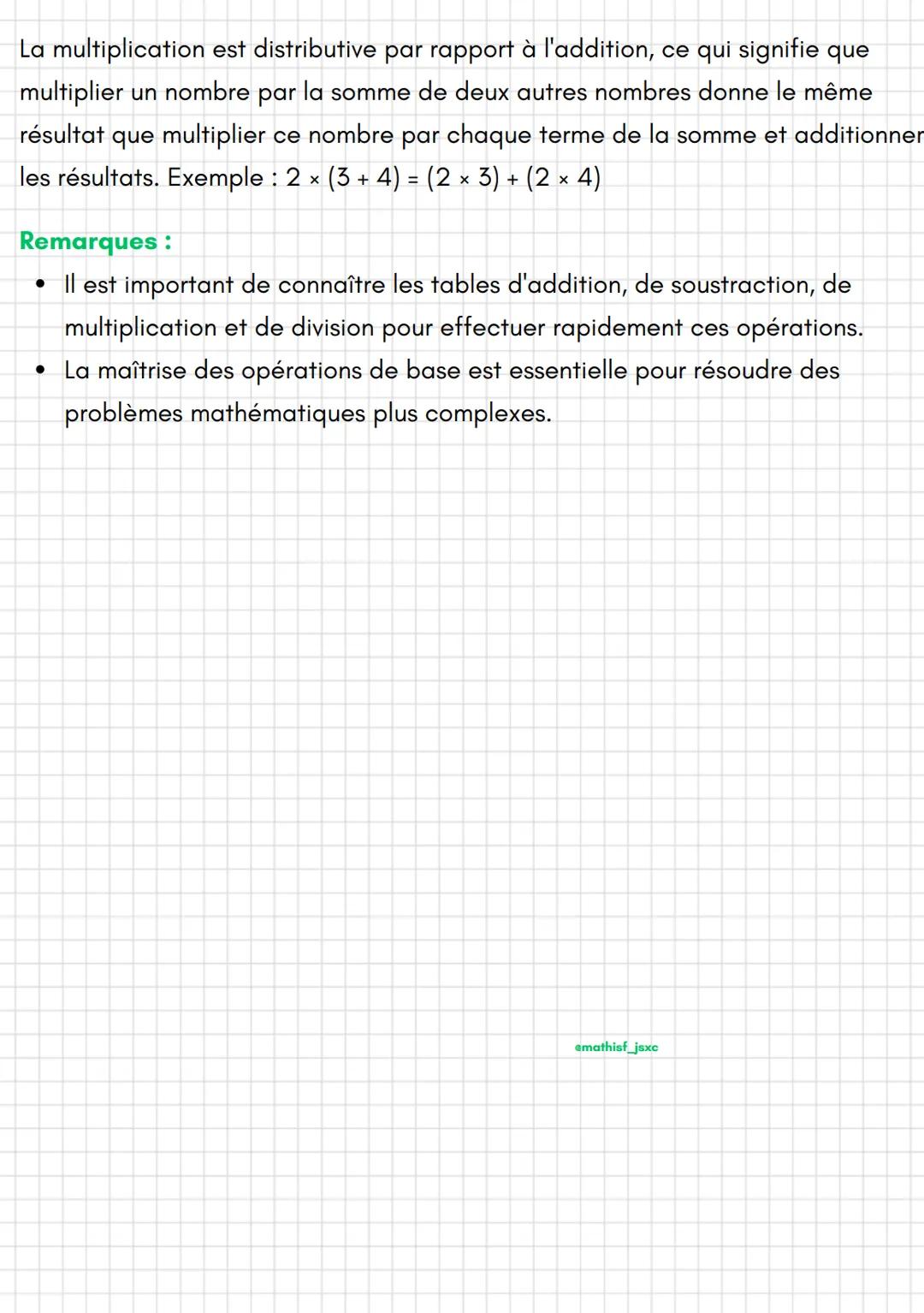 emathisf_jsxc
Addition:
L'addition est une opération qui permet de combiner deux nombres pour
obtenir leur somme.
• L'ordre des nombres n'a