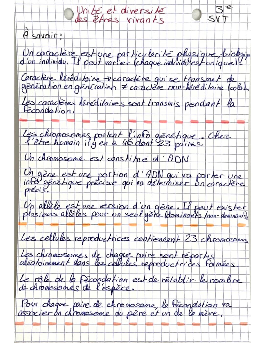 Unité et diversité des êtres vivants