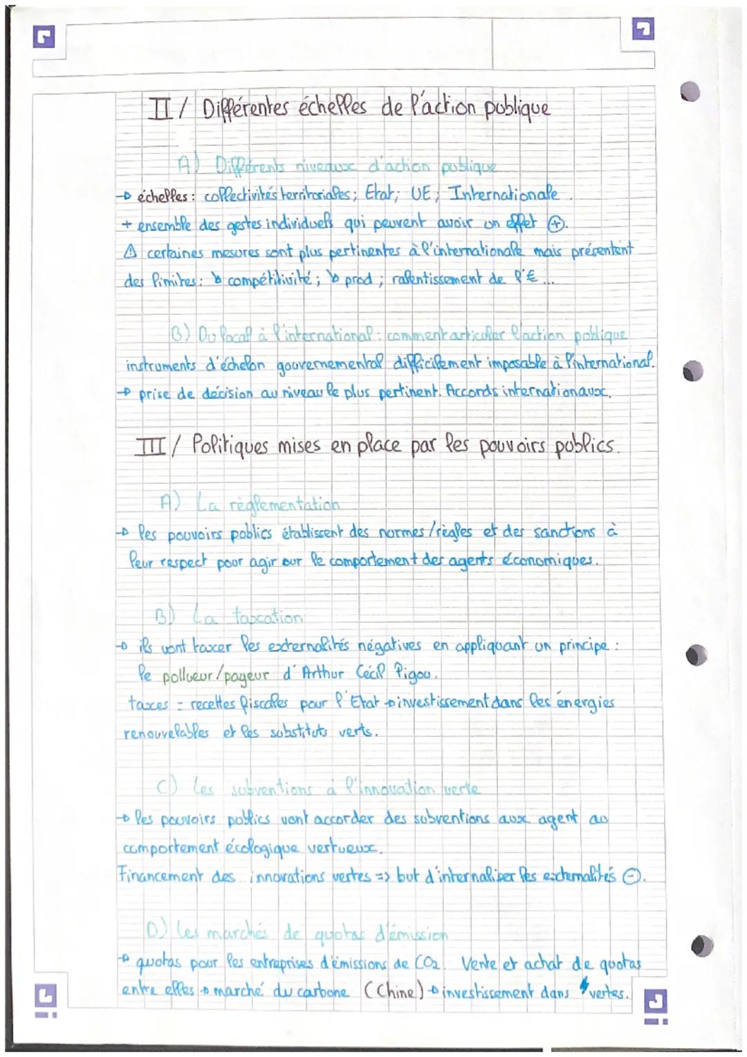 # Quelles Juelles actions publiques pour
l'environnement?
I/ L'émergence des questions environnementales
A) Définition et enjeux
dév. dura