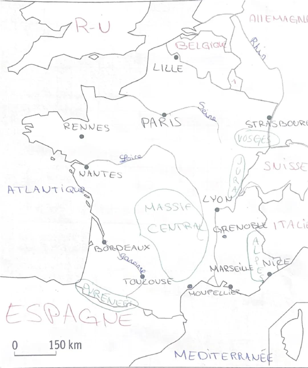 R-U
RENNES
BELGIQU
LILLE
PARIS
Loire
NANTES
ATLANTIQU
Seine
ALLEMAGINLE
Rhin
STRASBOURE
VOSGE
SUISSE
LYON
MASSIF
CENTRAL GRENOBLE ITALIE
MAR