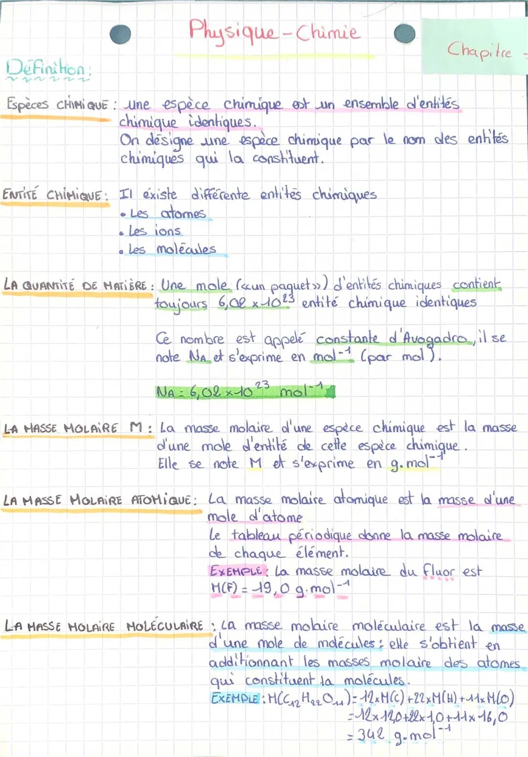 Composition chimique d’un système