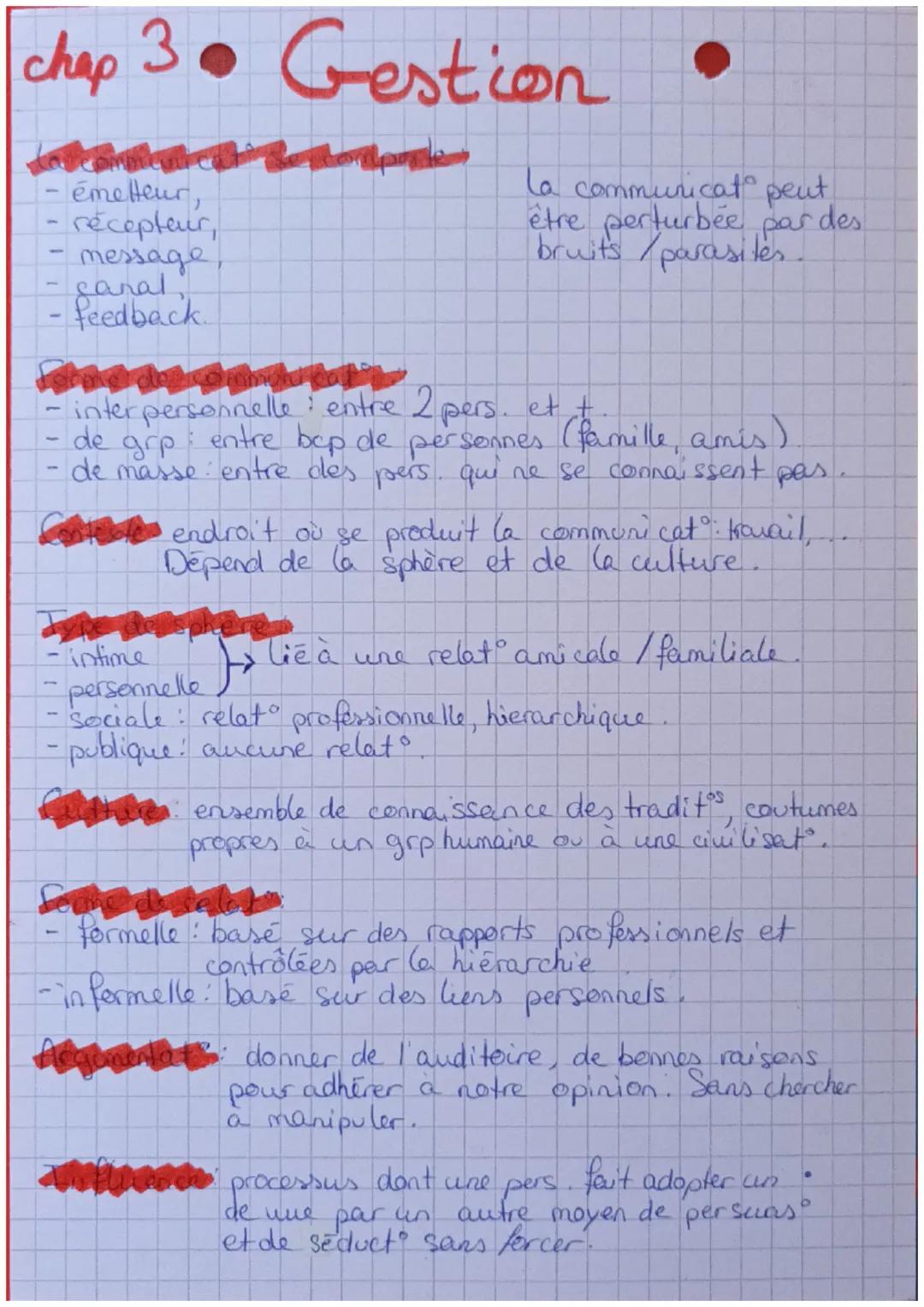 # chap 3. Gestion
- émetteur
- récepteur,
- message
- canal
- feedback.
La communicat peut
être perturbée par des
bruits/parasites.
inter