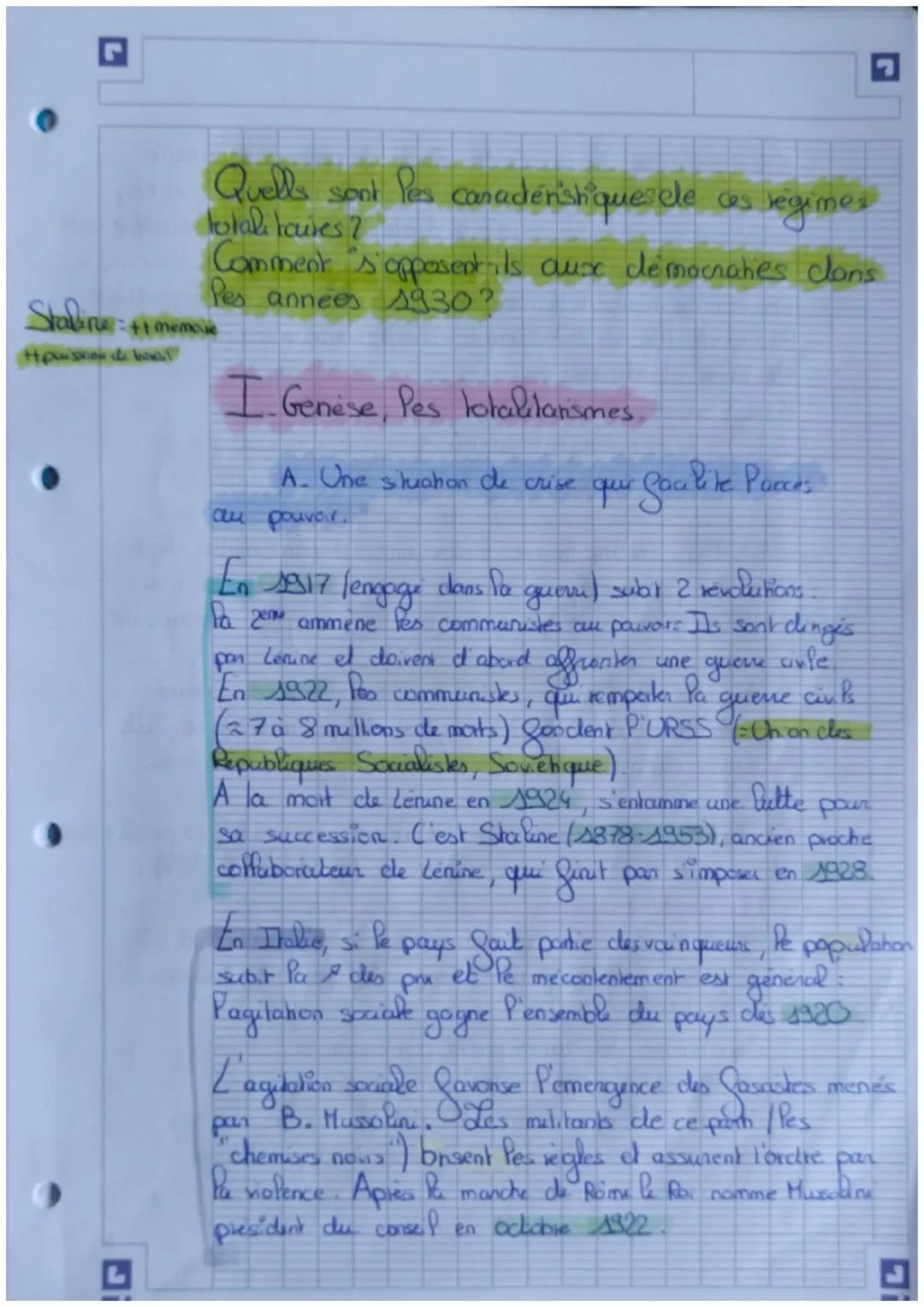 CHAPTRC 2
Les requires totaluloures
Total = lous les pouvoirs
totalitate - Lenine, Stalin Hitler => volonté de nace ), regenerer
dictature &