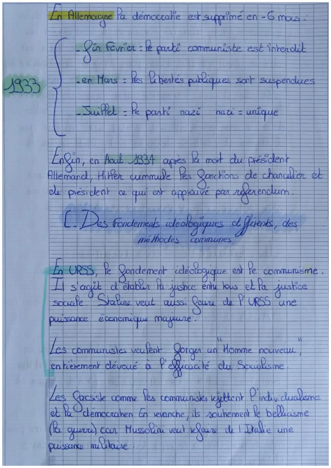 CHAPTRC 2
Les requires totaluloures
Total = lous les pouvoirs
totalitate - Lenine, Stalin Hitler => volonté de nace ), regenerer
dictature &
