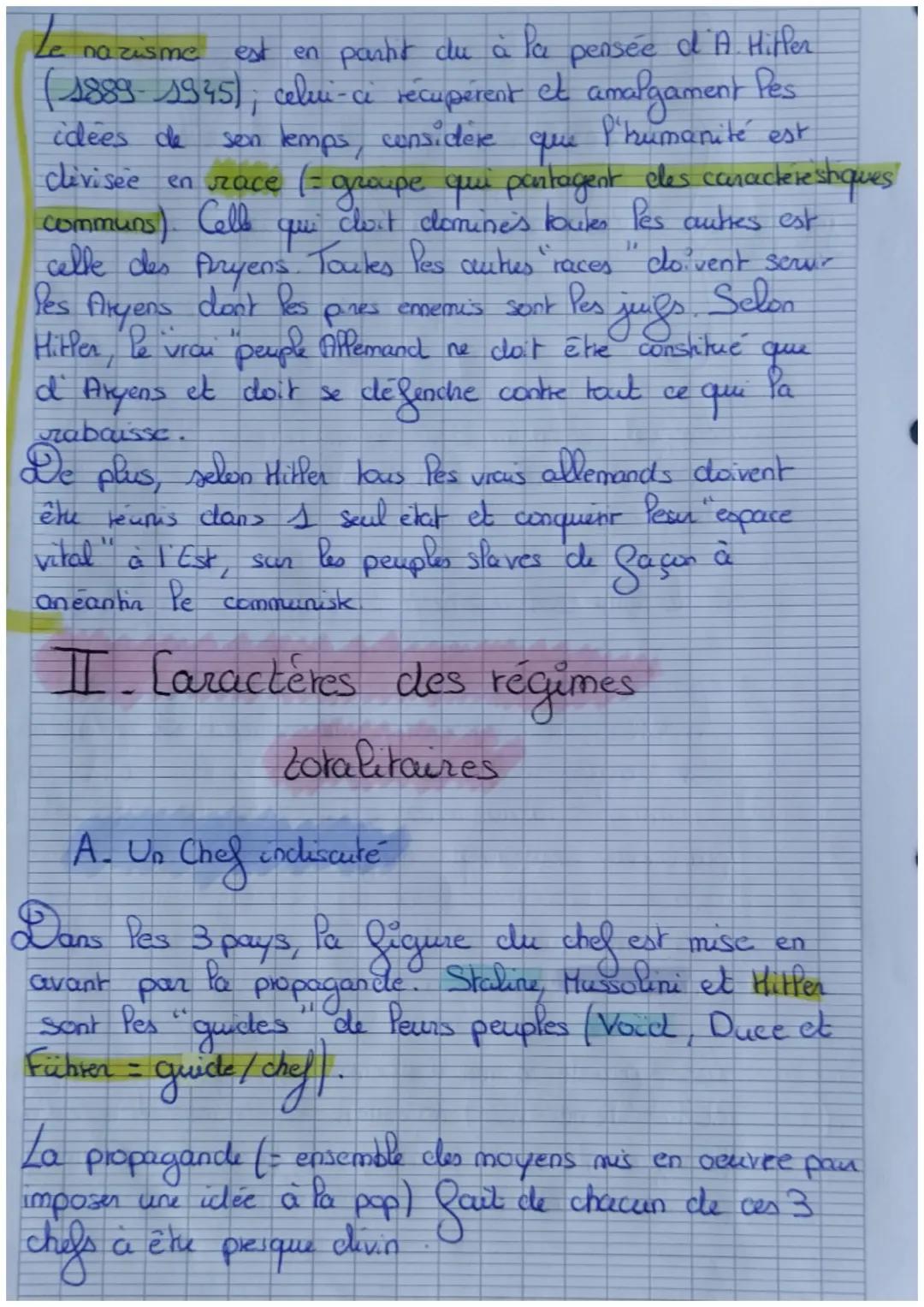 CHAPTRC 2
Les requires totaluloures
Total = lous les pouvoirs
totalitate - Lenine, Stalin Hitler => volonté de nace ), regenerer
dictature &