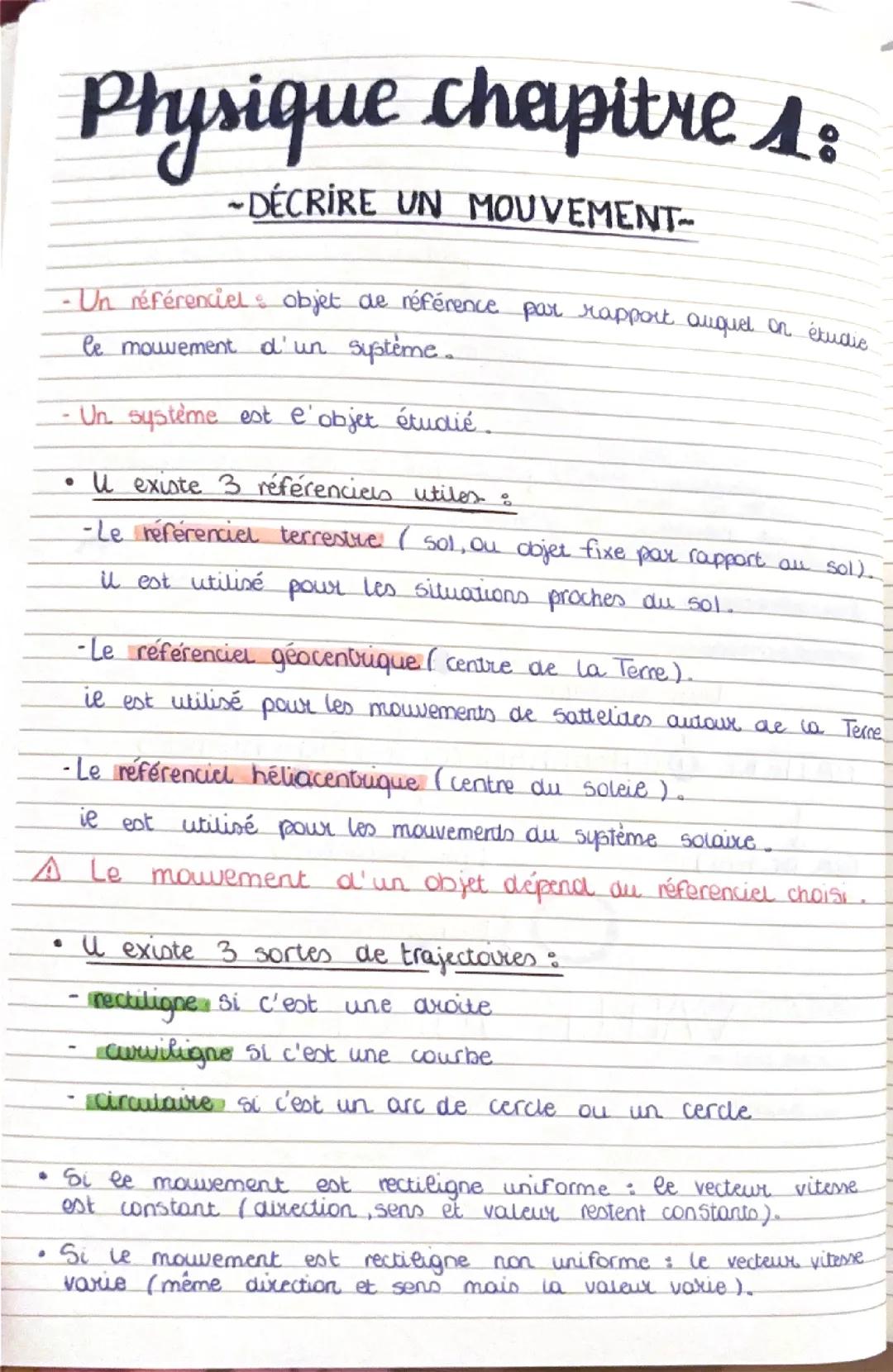 Décrire un mouvement