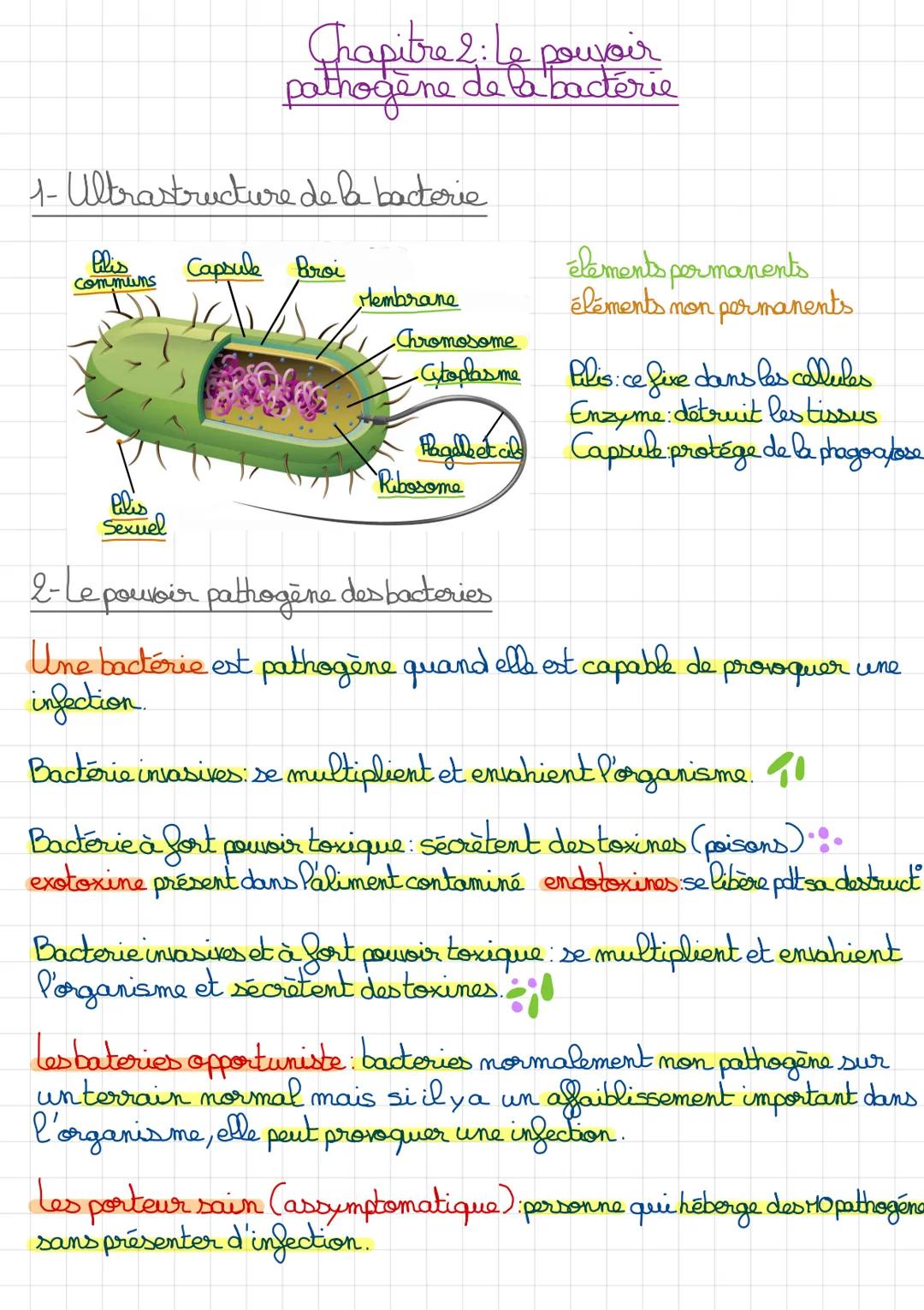 Le pouvoir pathogène de la bactérie
