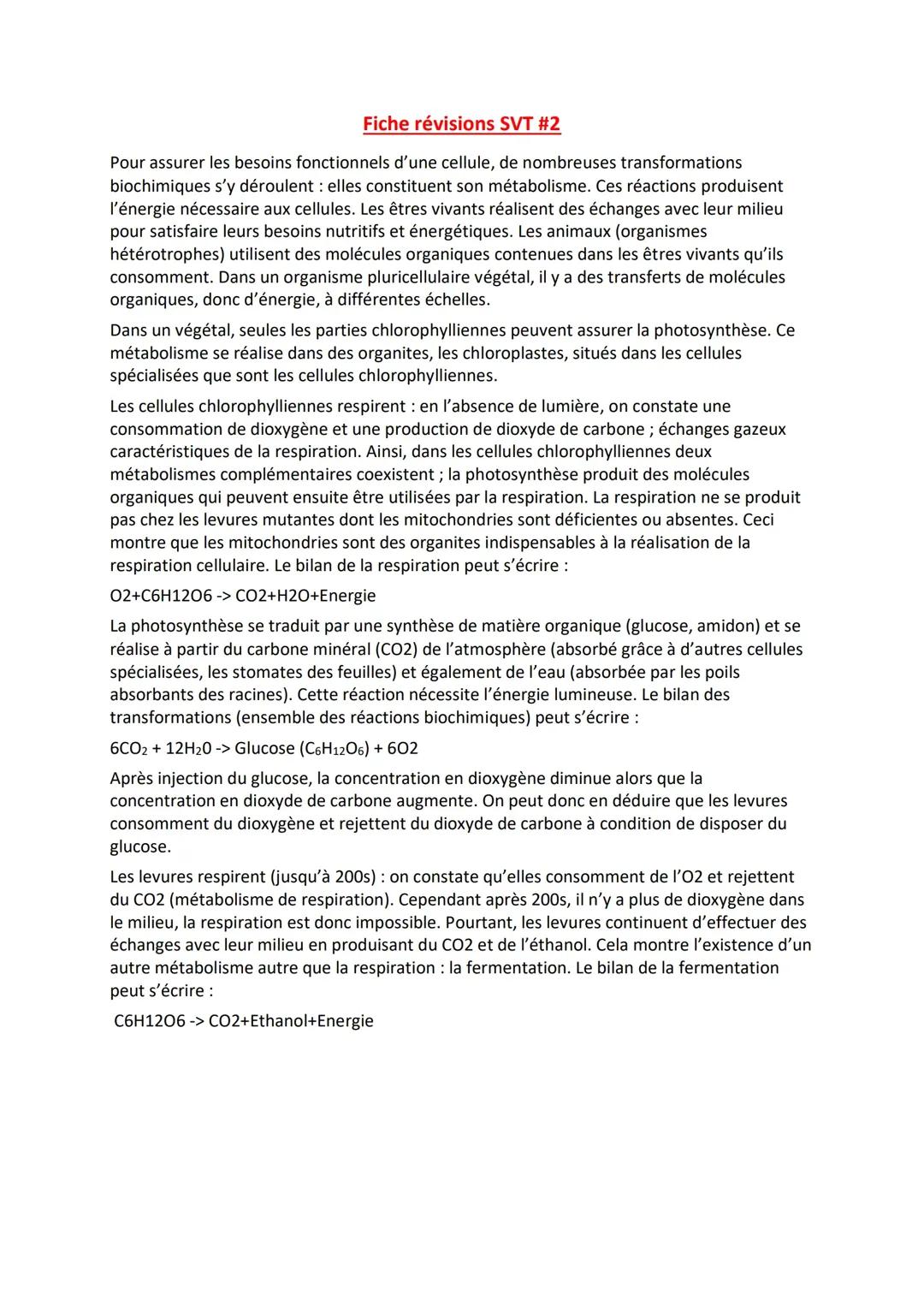 Transformations Biochimiques