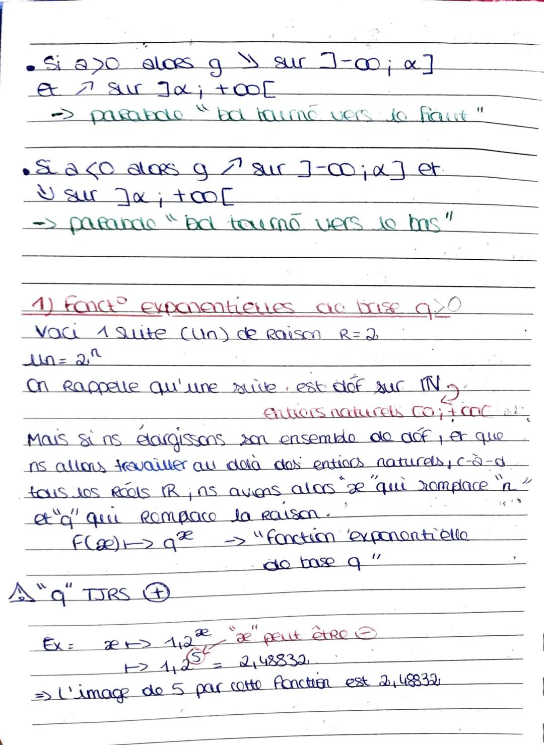 # SEQUENCE 4: fonctions exponentieues
Bomas suites gómétriques:
- Lorsque (Un) est une suite géométrique de
Raison 9. pair tais entiers net