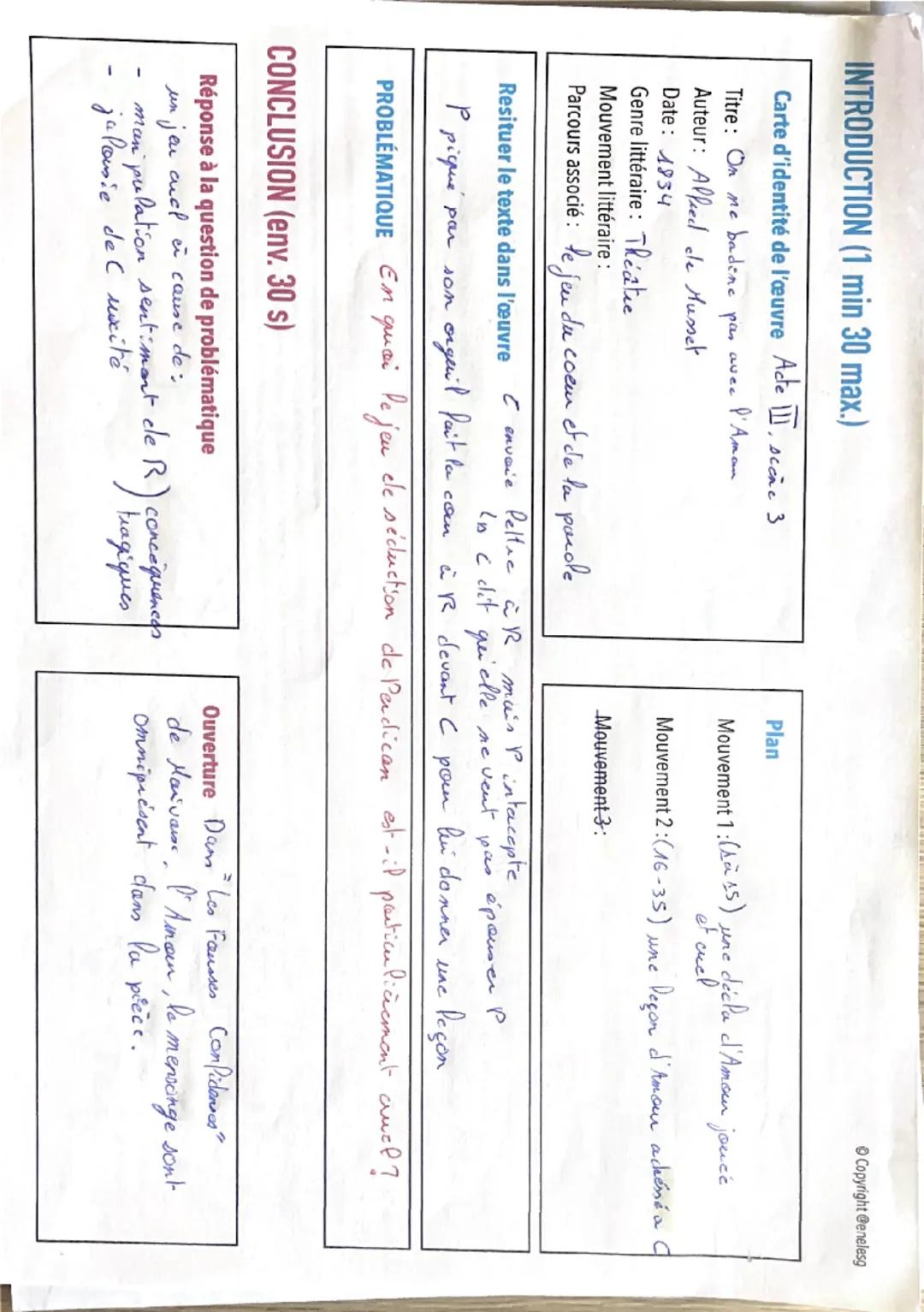 # INTRODUCTION (1 min 30 max)
Carte d'identité de l'œuvre | Acte II, scène 3
Titre: On me badine en plaisantant
Auteur: Alfred de Musset
D