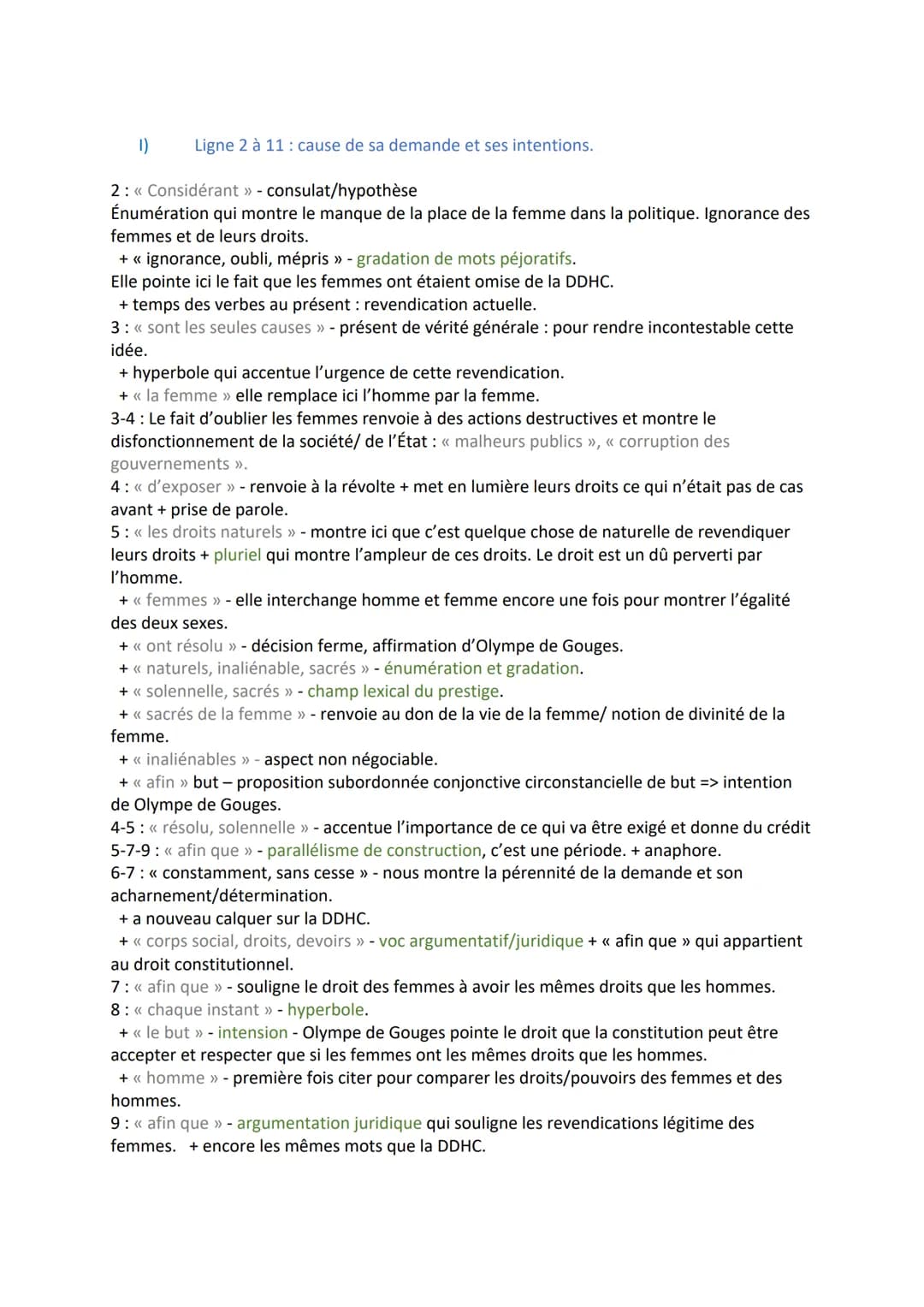 Texte 1:
PREAMBULE.
Les mères, les filles, les sœurs, représentantes de la nation, demandent d'être
enurmère la constituées en Assemblée n