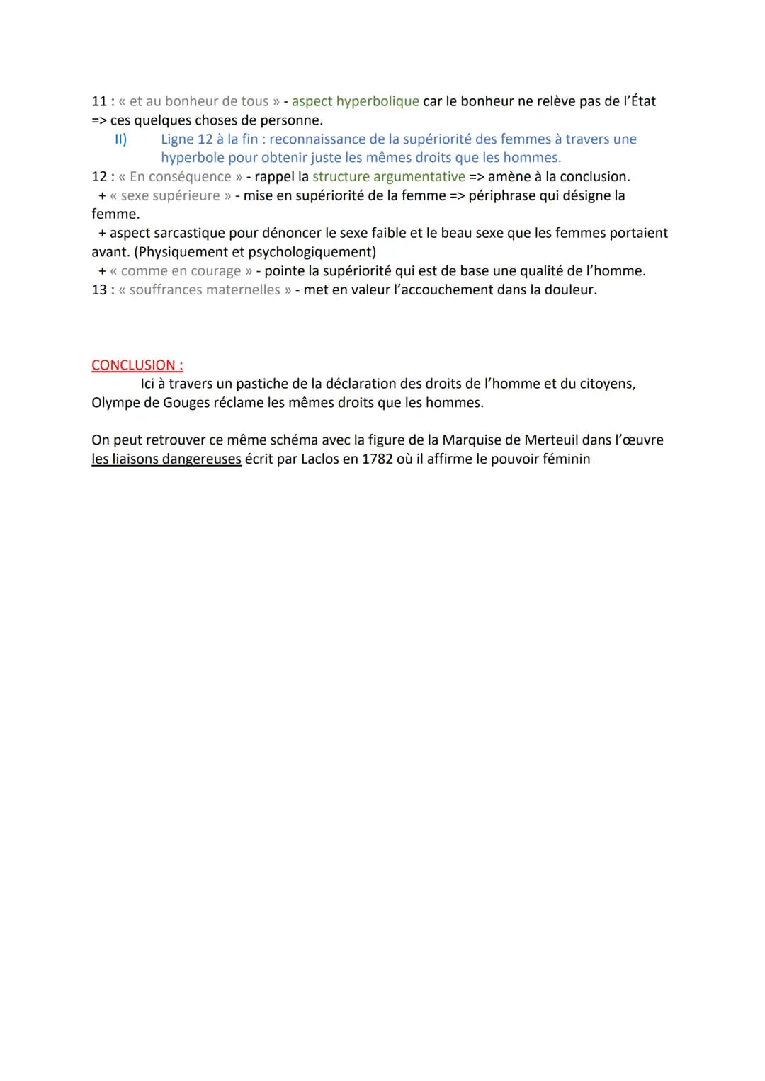 Texte 1:
PREAMBULE.
Les mères, les filles, les sœurs, représentantes de la nation, demandent d'être
enurmère la constituées en Assemblée n