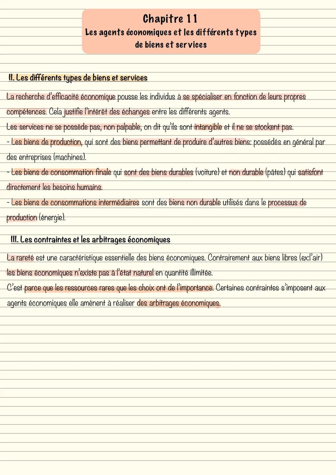 # Chapitre 11
Les agents économiques et les différents types
de biens et services
## II. Les différents types de biens et services
La reche