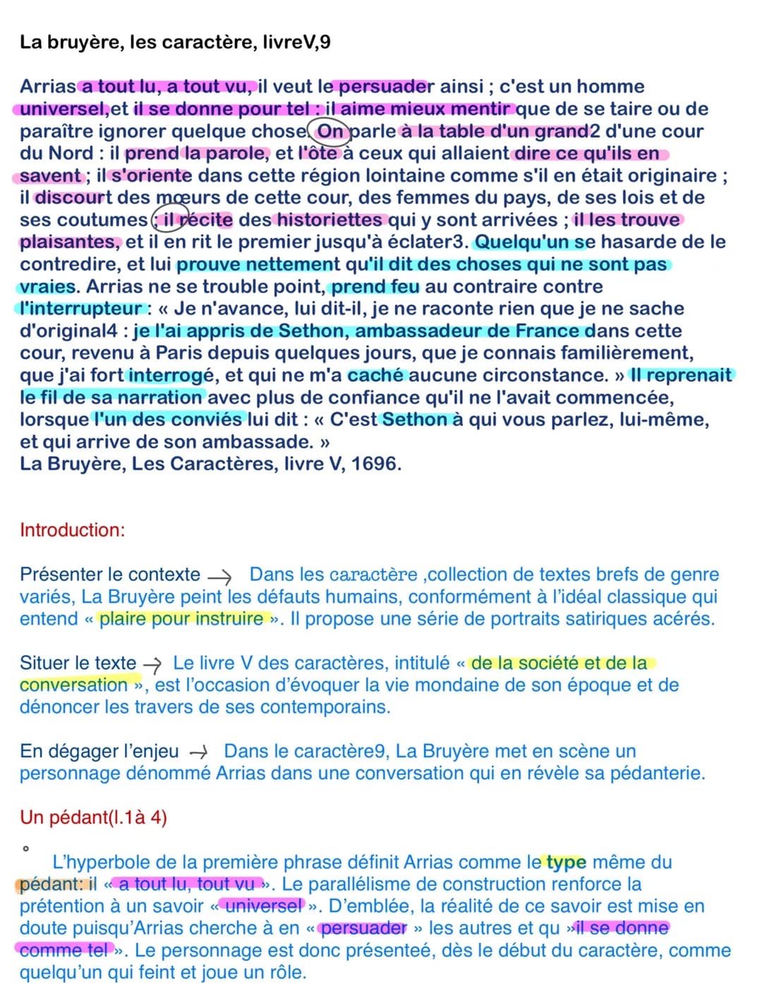 # La bruyère, les caractère, livreV,9
Arrias a tout lu, a tout vu, il veut le persuader ainsi; c'est un homme
universel, et il se donne pour