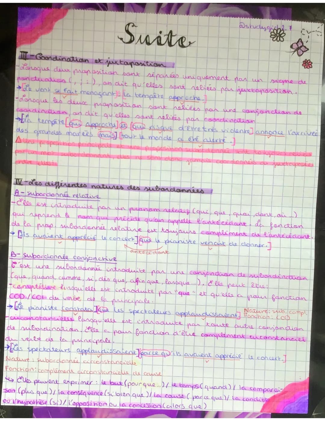# Suite
@studygich?
## II-Coordination et juxtaposition
- Lorsque deux praposition sont séparées uniquement par un signe de panctuation (,)