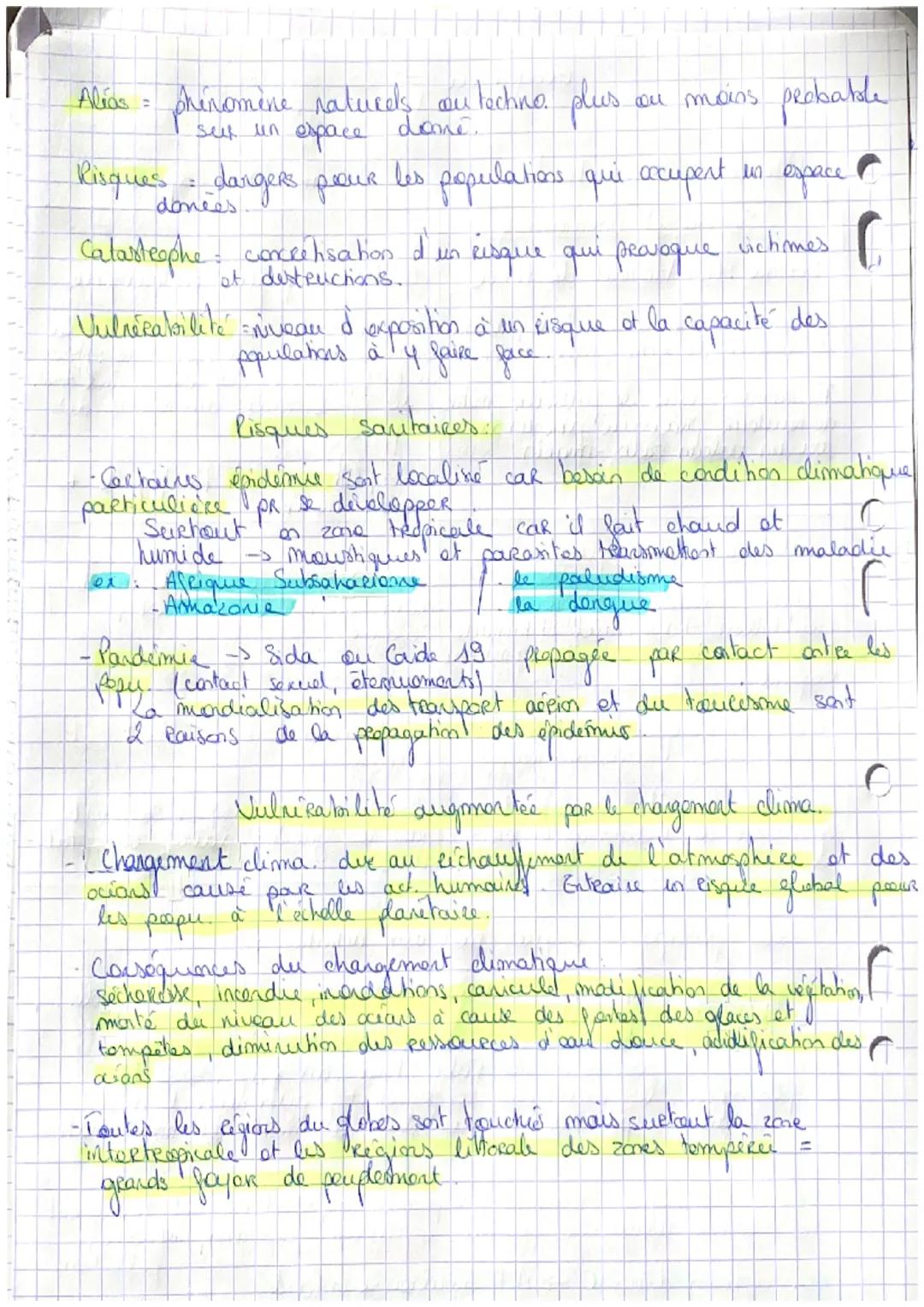 Geographie -> Les sociétés
face aux Risques
Reincipaux aléas natucets Régios los + xposées
-Satame et vokanisme
Fissme tentament de torr