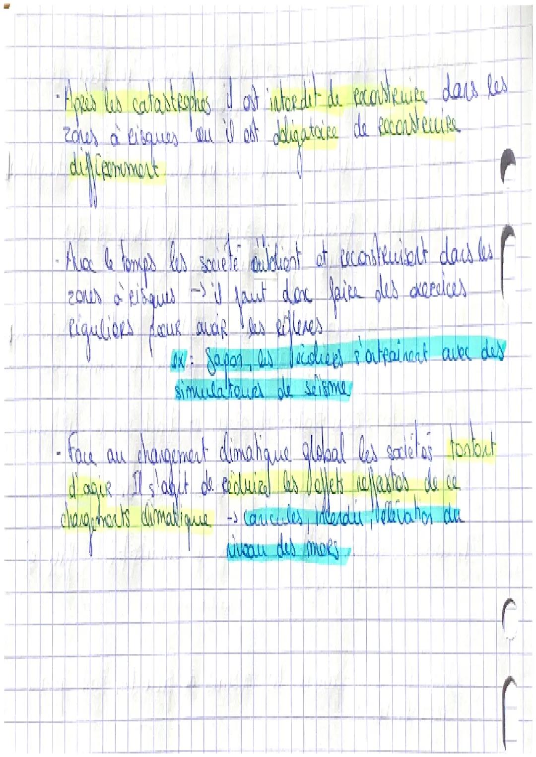 Geographie -> Les sociétés
face aux Risques
Reincipaux aléas natucets Régios los + xposées
-Satame et vokanisme
Fissme tentament de torr
