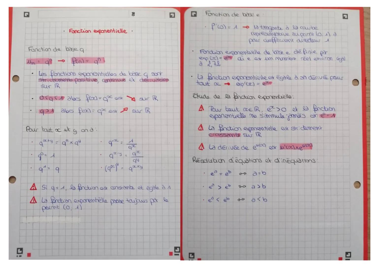 8
• Fonction exponentielle.
Fonction de base q
$U_n = q^n \longrightarrow f(n) = q^n$
• Les fonctions exponentielles de base q sont
stric