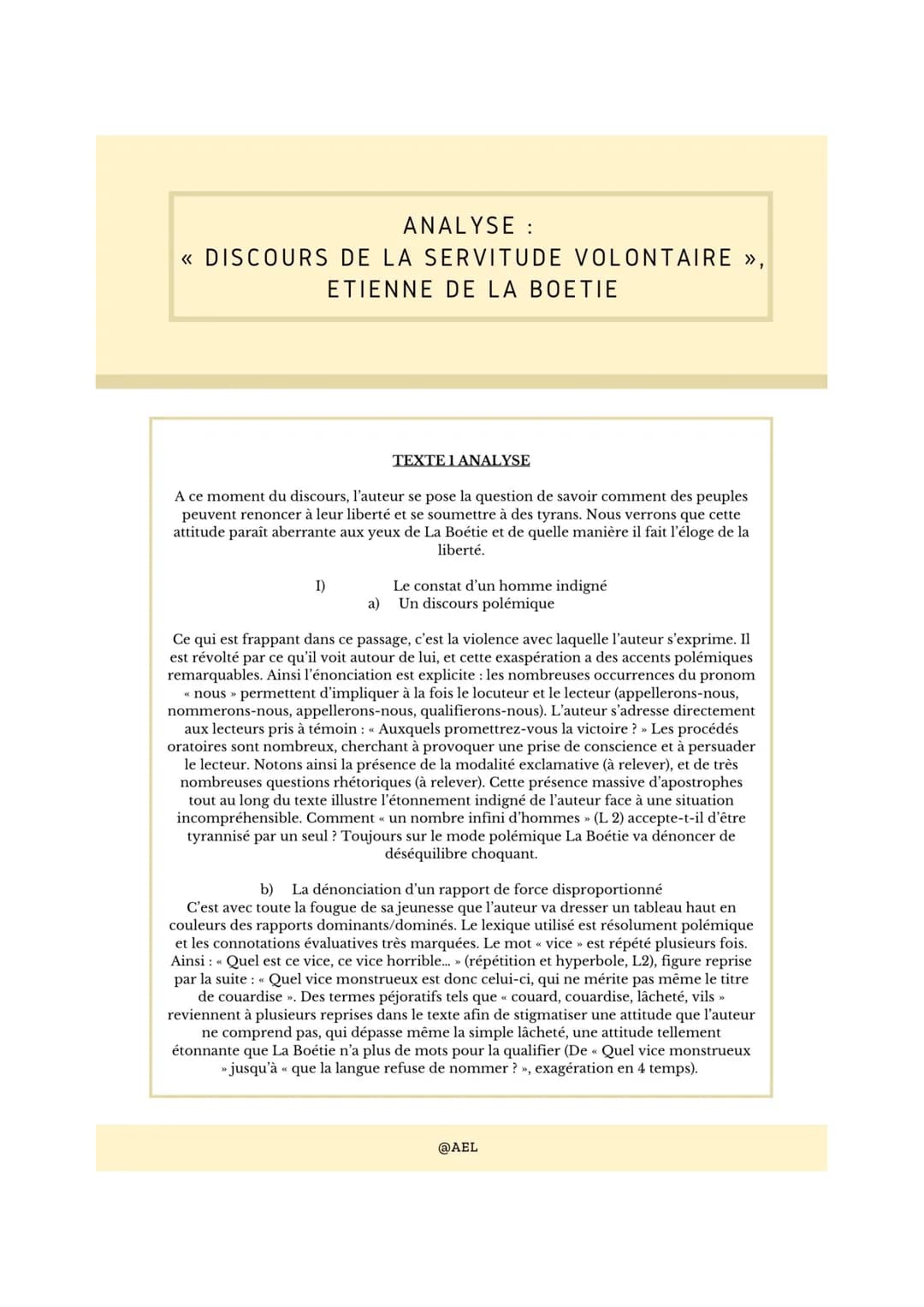 # ANALYSE:
## « DISCOURS DE LA SERVITUDE VOLONTAIRE »,
## ETIENNE DE LA BOETIE
### Le Discours de la servitude volontaire. Etienne de La Bo