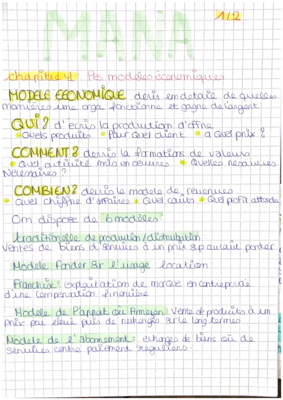 7/12
chapitrey Pes modeles économiques
MODELE EEONOMIQUE deris em detail de quells
mamienes ume orga fonctionne et gagne de l'argent
Quiz d'