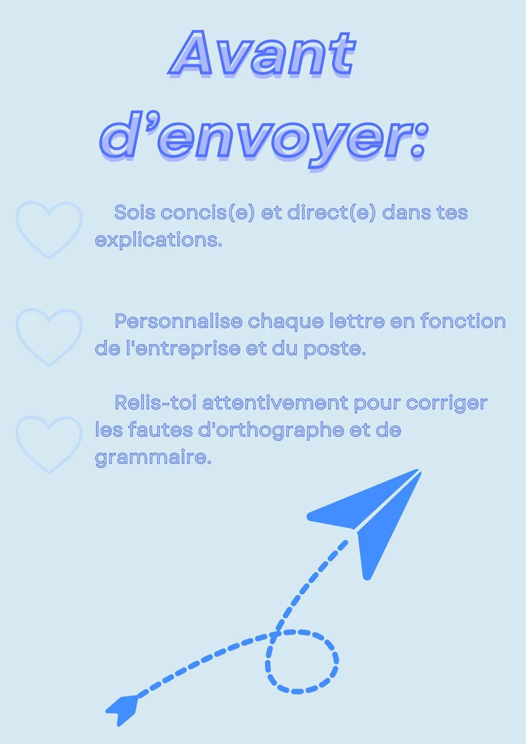 # Réussir sa lettre de motivation
avec alyssia_study
étape 1
En entête:
Ajoutez vos
coordonnées
(nom, adresse,
numéro de
téléphone, e-mail
