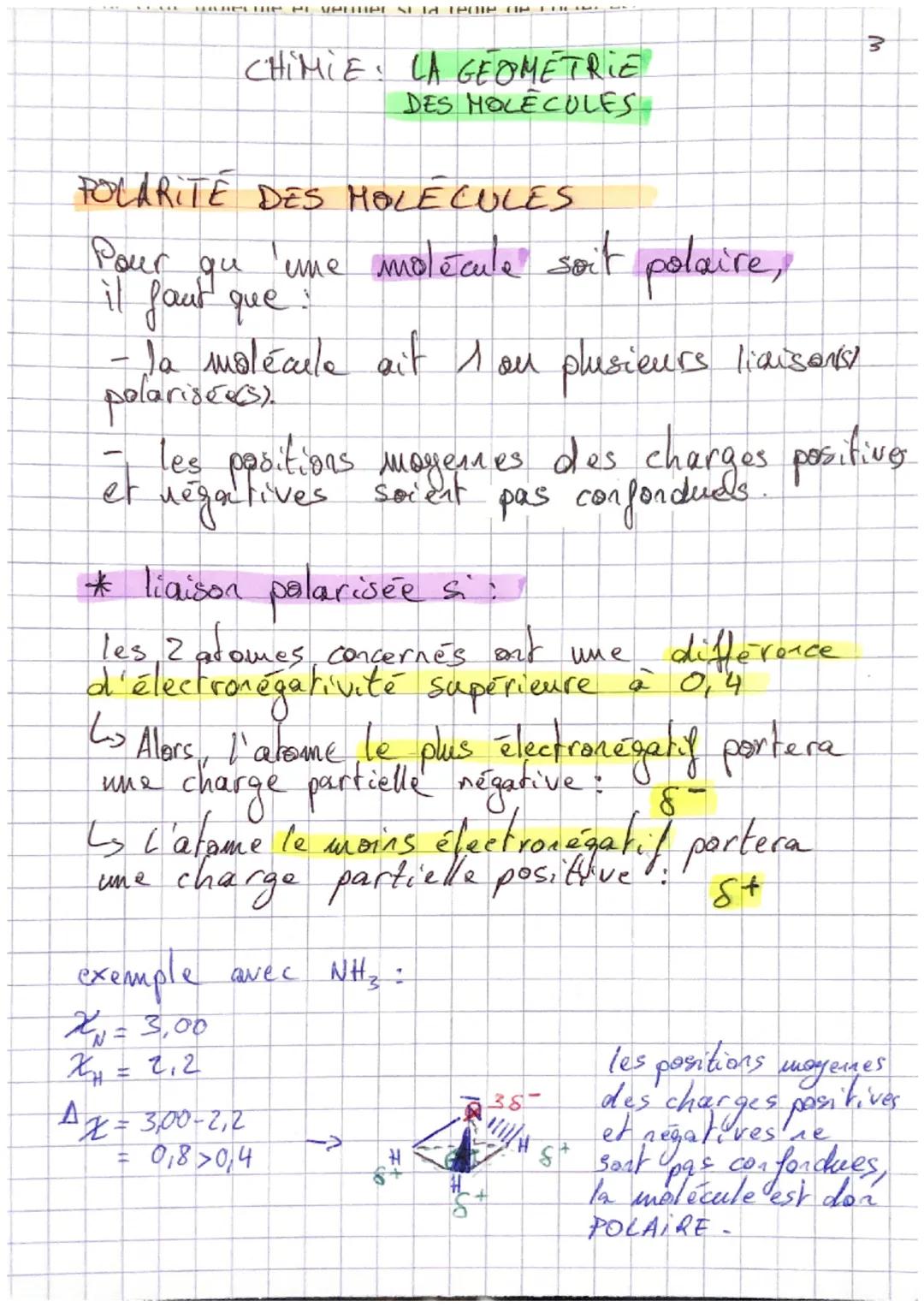 حا
Couches electroniques :
3 couches
1, 2, 3
CHIMIE : LA GEOMETRIE
DES MOLECULES.
1st
•
21
Ex: atome carbone :
NH₂ 2
2s²2p² 35² 3p6
EU
f
15²