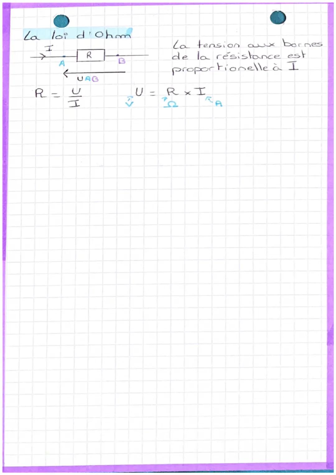 # ELECTRICITÉ
Noeud 1 points d'intersection entre au 3fils
Maille 1 boucle fermé
L'intensité
- Le courant circule du vers le O
-On mesure