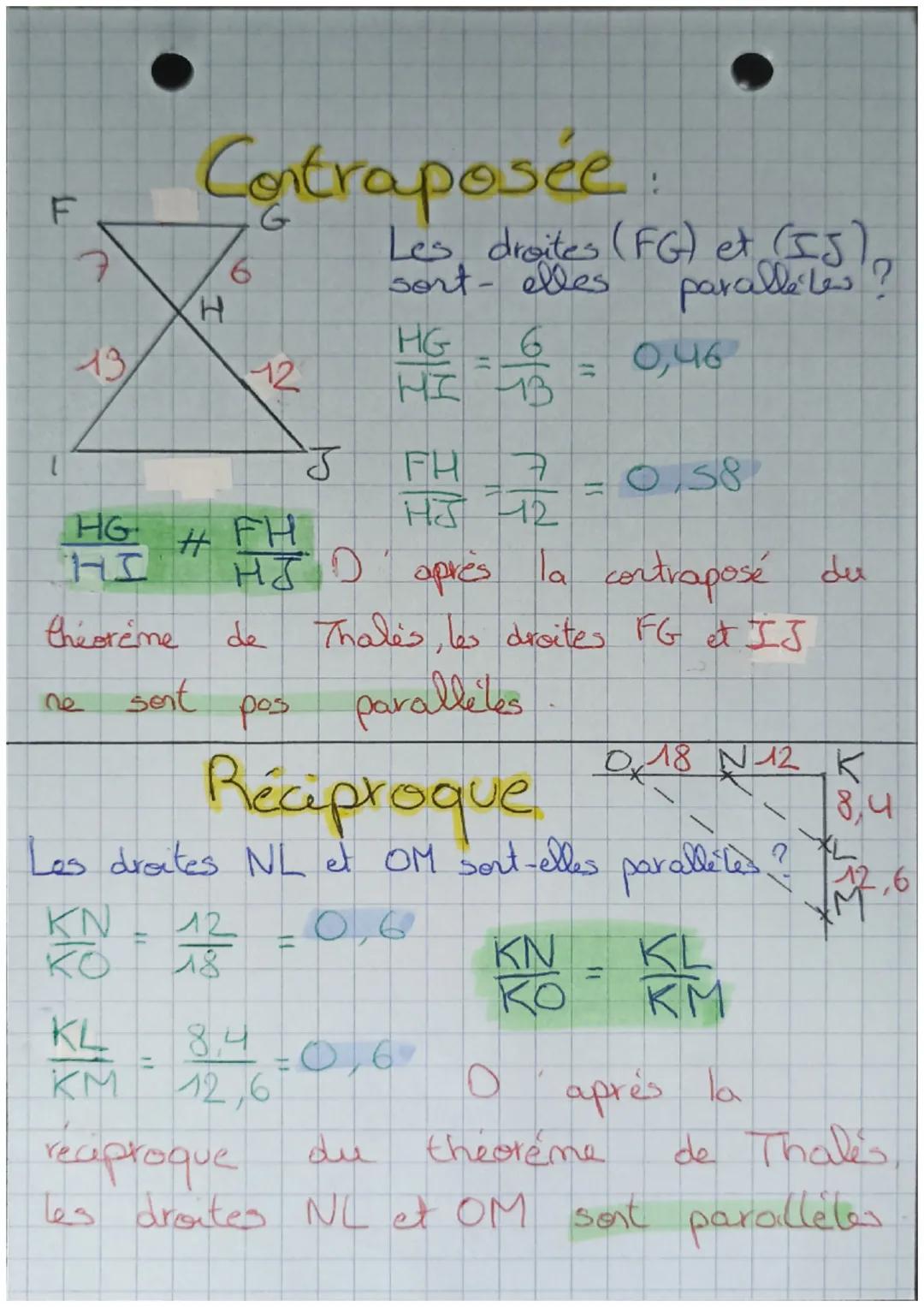 # Maths
Tholes
Théorème de Thales:
B
wis
6cm
(ED) et (BC) sort
A parallèles
→ (DE) et (CA) sort sécentes
02 um
C
2
✓
en A.
-Al