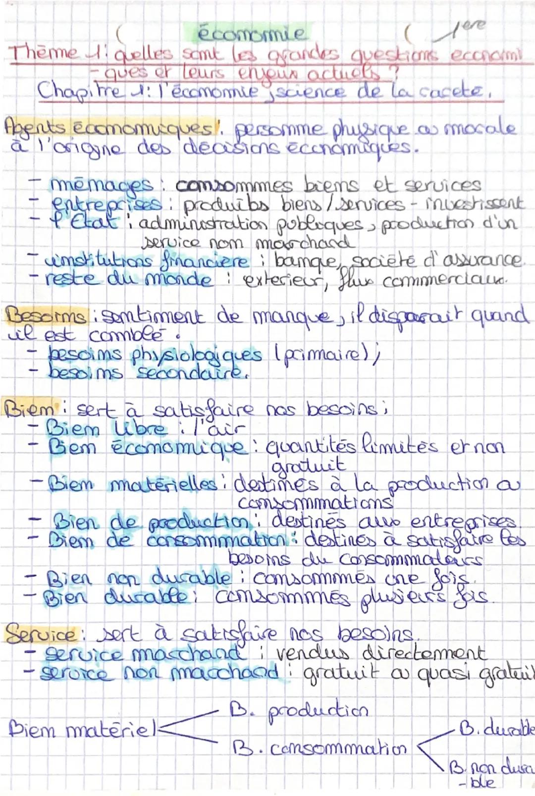 économie
Cere
Theme quelles sont les grandes questions economi
ques et leurs enjour actuals?
Chapitre : l'économie science de la cacete,
Age