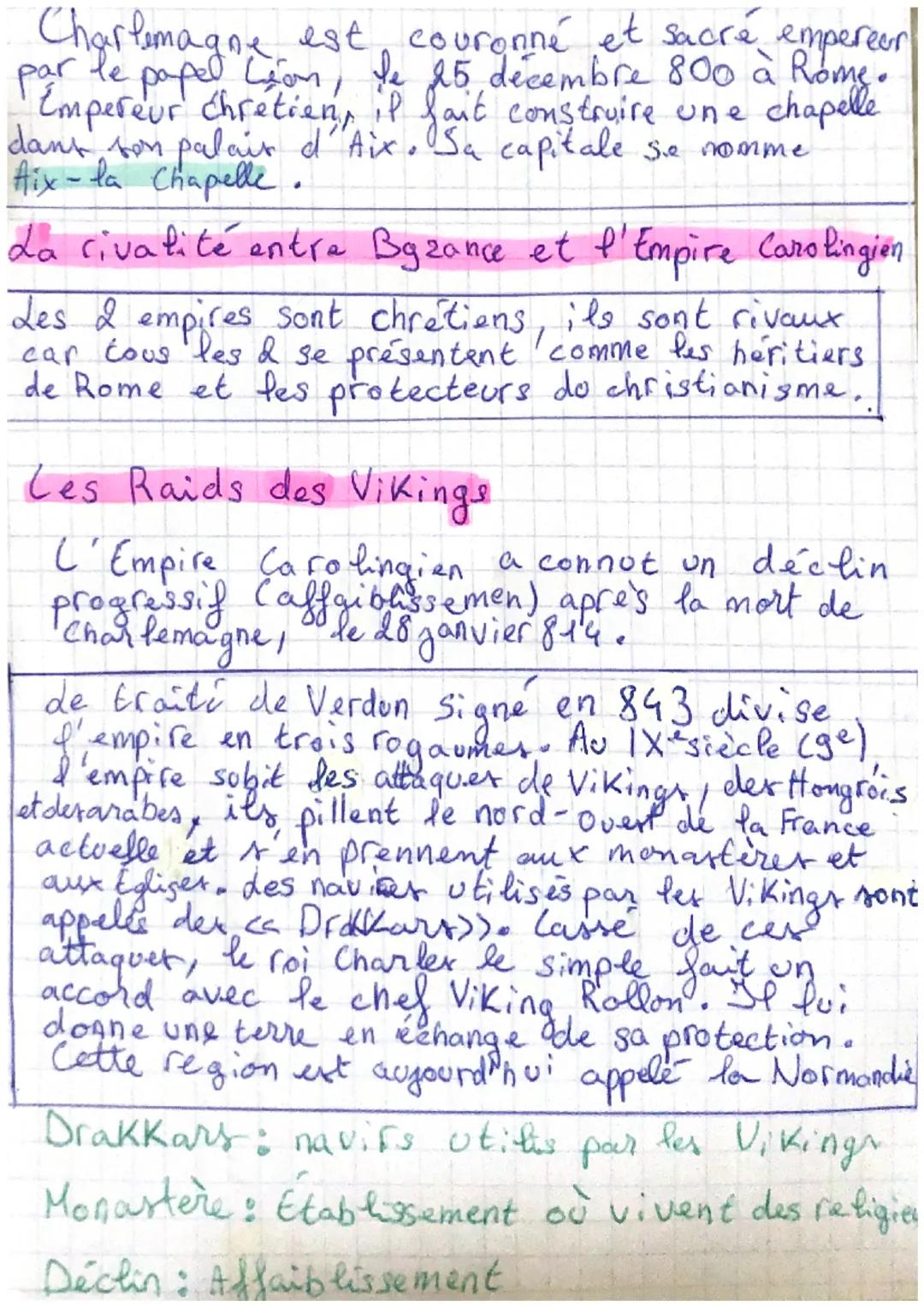 par
Charlemagne est couronné et sacré empereer
le paped Lion, le 25 décembre 800 à Rome.
Empereur Chrétien, il fait construire une chapelle