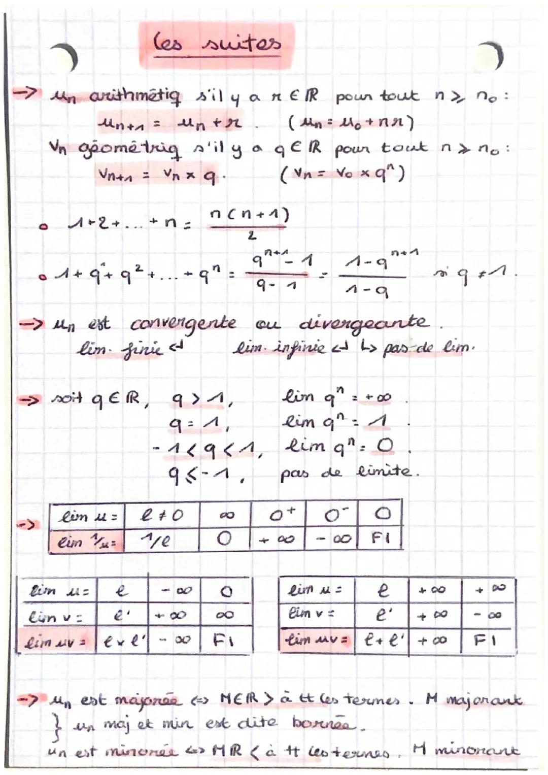 -> Un arithmétiq s'il y a MEIR pour tout na no:
(un = 1₂ + nn)
un tr
Un géométrig s'il y a qER pour tout na no:
Vn+₁ = V₂ x 9.
(V₁ = Vox q^)