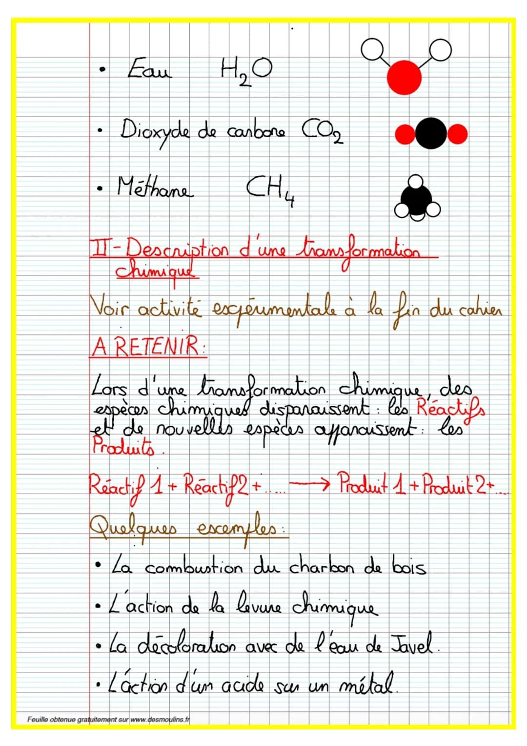 Thème n°2 :
Mouvements
et
Interactions
Feuille obtenue gratuitement sur www.desmoulins.fr # Chapitre n°3: Le mouvement d'un objet
## I- La r