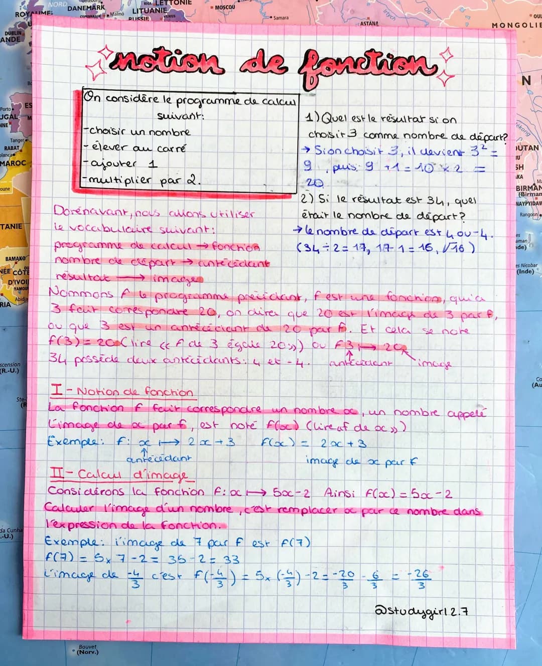 suite....
On considère la fonction définie par:
$F(x) = 4x+3$
Déterminez un antécédant de 17, c'est chercher le nombre of
dont l'image est 1