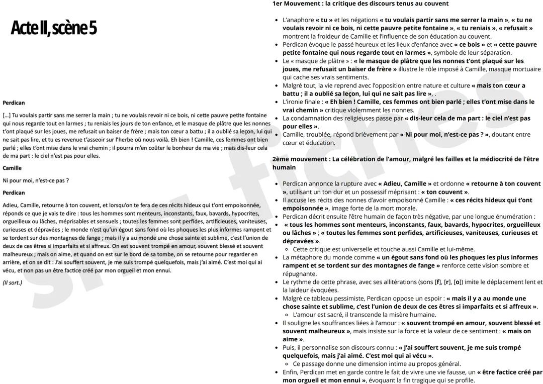 Analyse linéaire – On ne badine pas avec l’amour, Acte II, scène 5 – Alfred de Musset