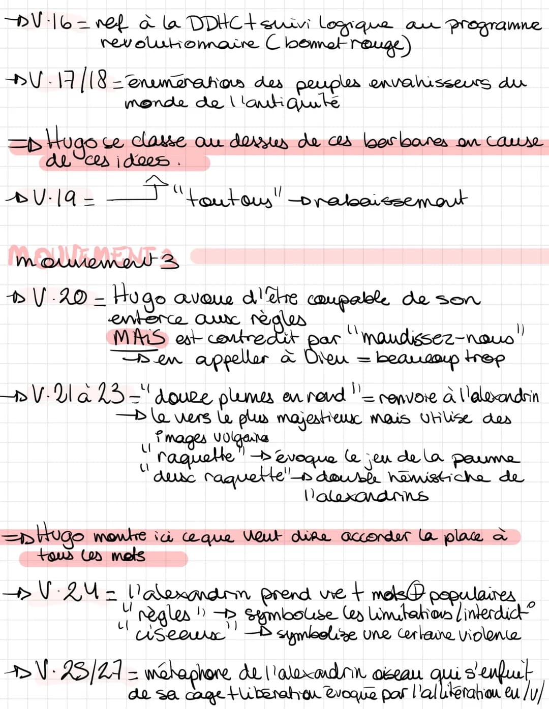 - V.16 = ref à la DDHC + suivi logique au programme
révolutionnaire (bonnet rouge)
- V.17/18 = énumérations des peuples envahisseurs du
mond