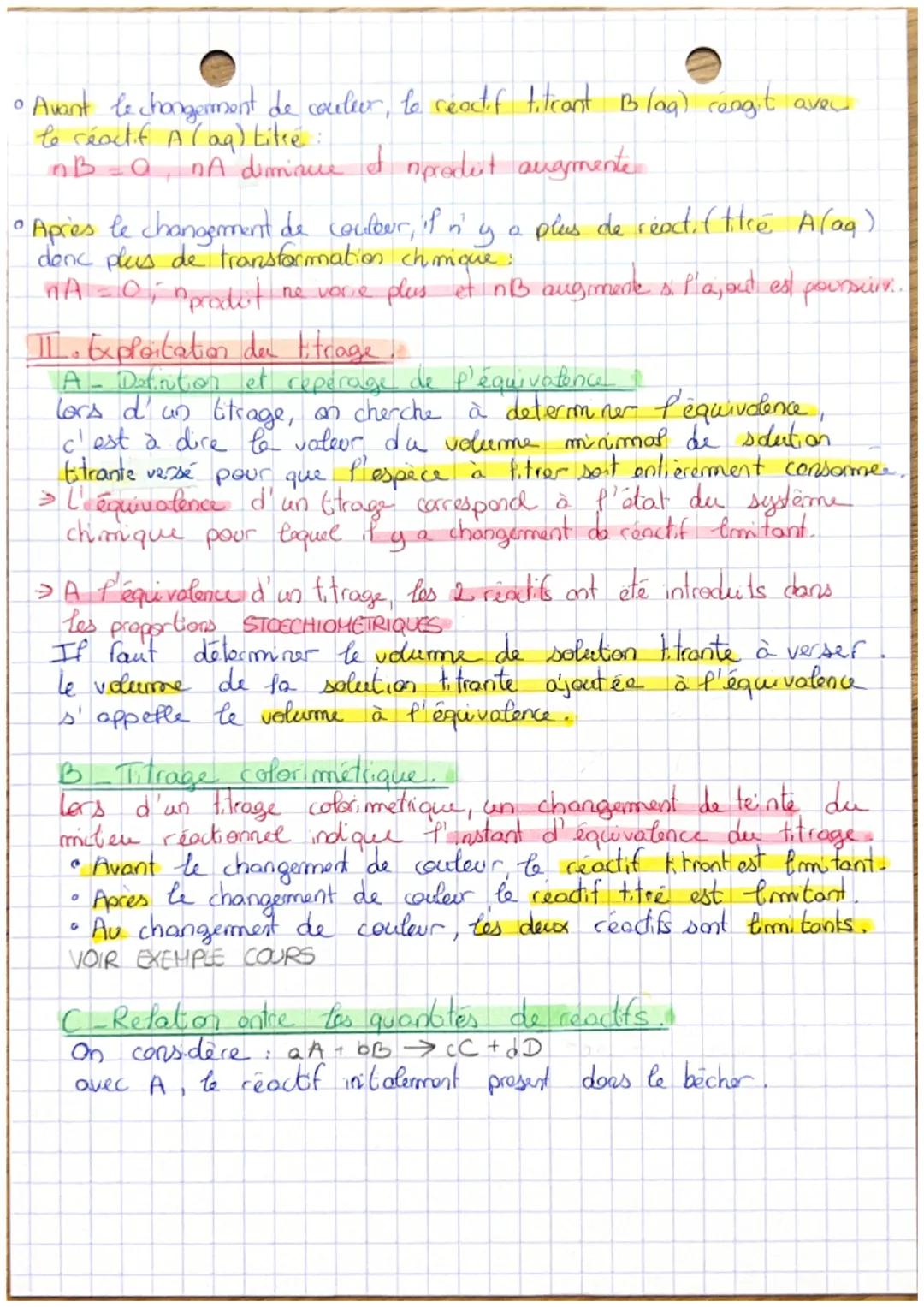 1/2
OPHISIQUE-CHIMIE,
→ Titrage avec suivi colorimetrique (chap. 4).
I. Titrage.
A definition et
en œuvice....
→ Un titrage est une techniqu