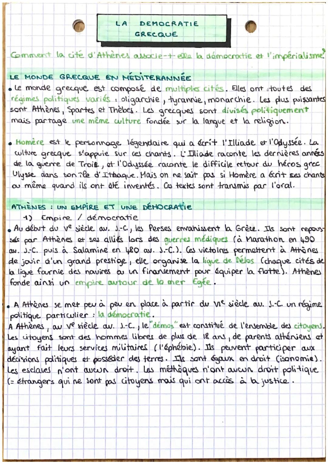LA
DEMOCRATIE
GRECQUE
Comment la cité d'Athènes associe-t-elle la démocratie et l'impérialisme,
LE MONDE GRECQUE EN MEDITERANNÉE
• Le monde