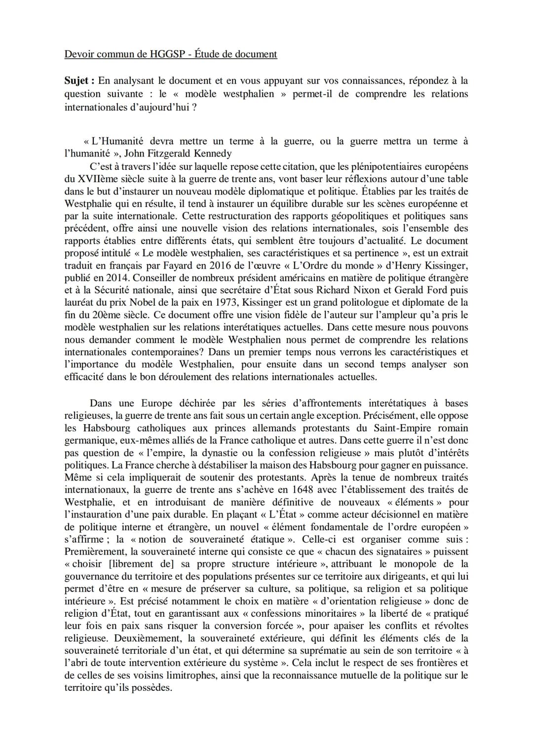 # Enseignement de spécialité HGGSP
## Etude critique de document du 7 octobre 2022 - Durée: 3 heures
### Sujet :
En analysant le document e