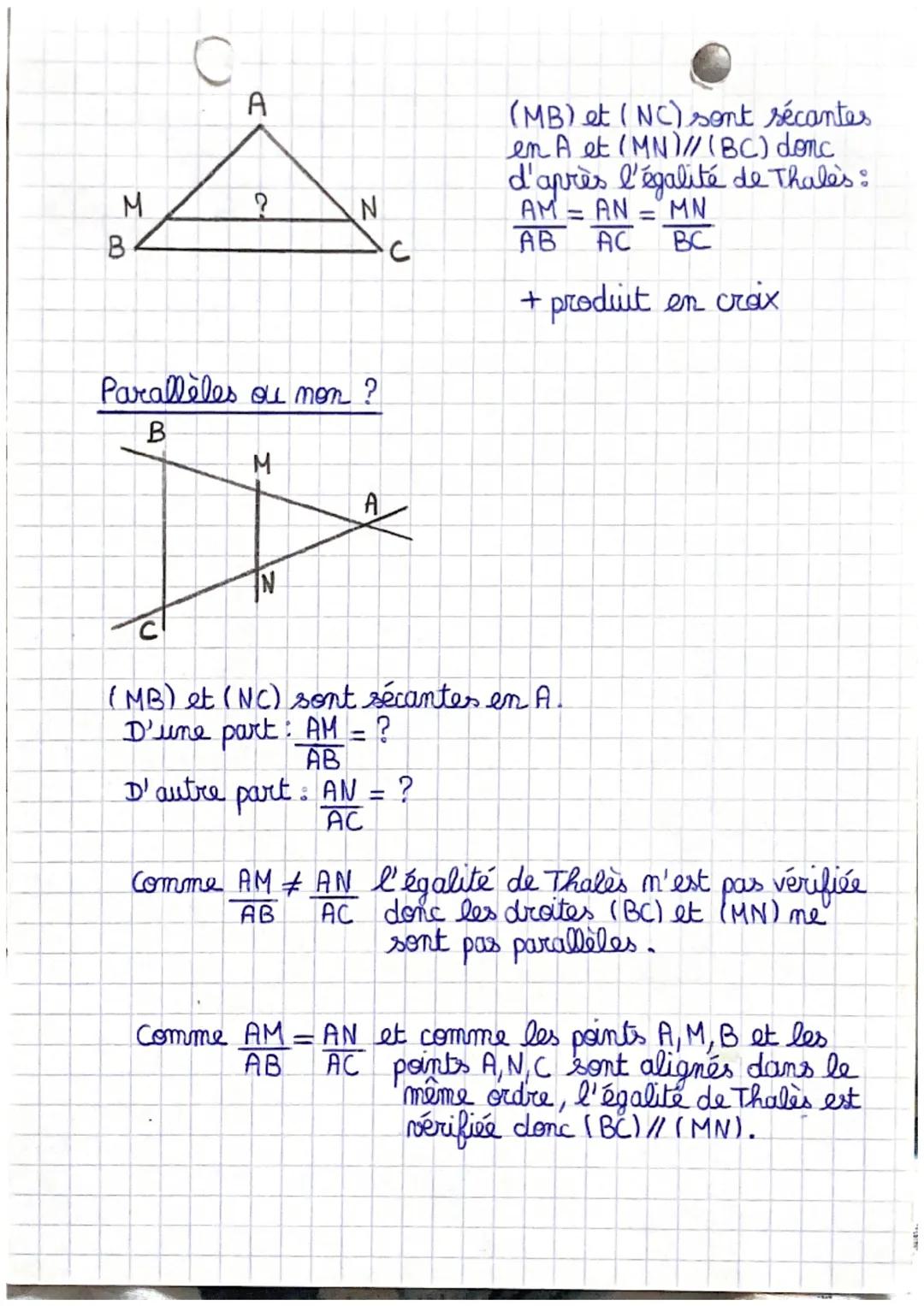 # MATHEMATIQUES
# THALES ET PYTHAGORE
## 1) Pythagore
A
5cm
?
B
C
3 cm
D'après l'égalité de
Pythagore dans le triangle
ABC rectangle e