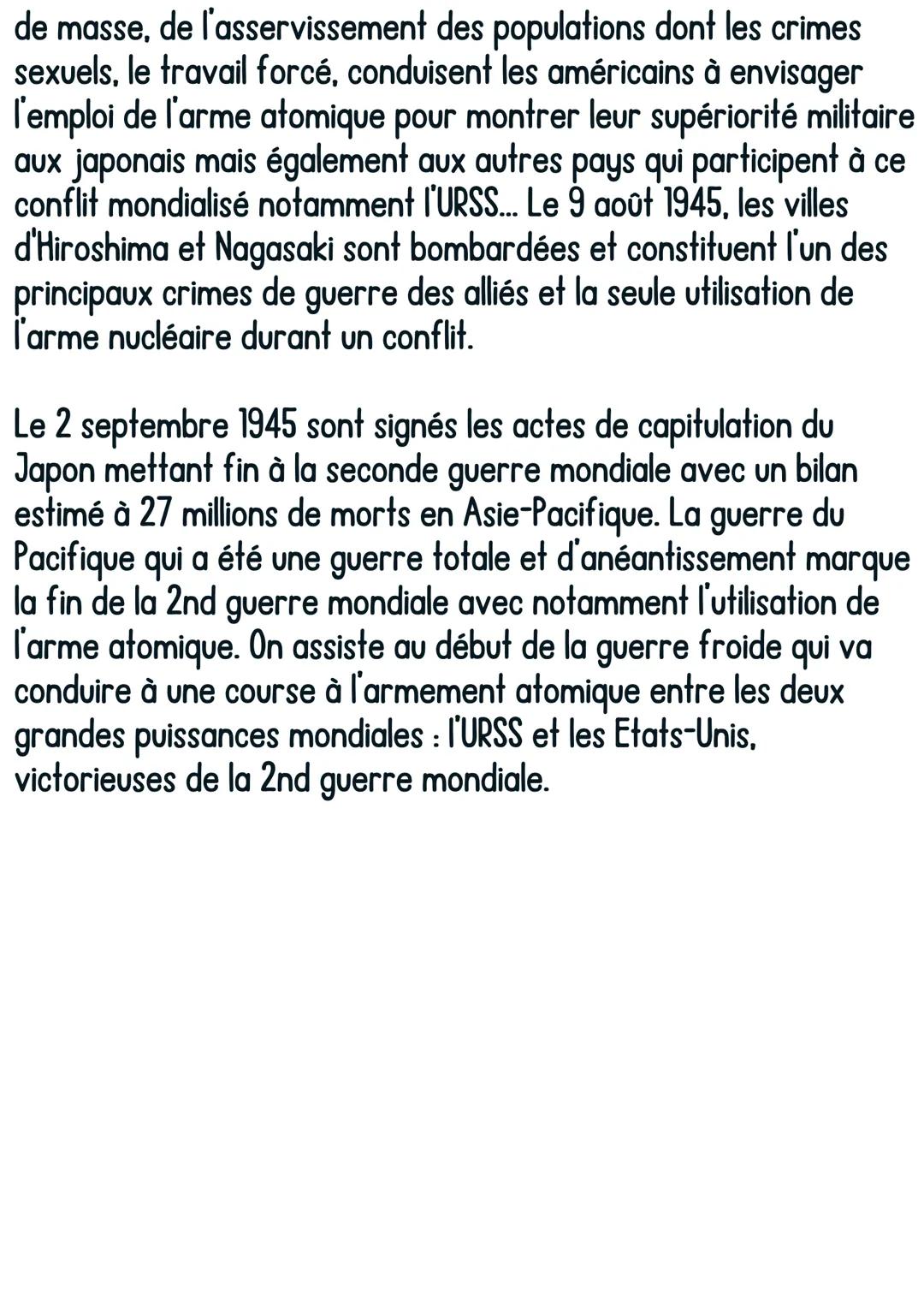 DVP
@avoirsonbrevet
la guerre du Pacifique
Dans un développement construit d'une vingtaine de lignes,
montrez que la guerre du Pacifique es