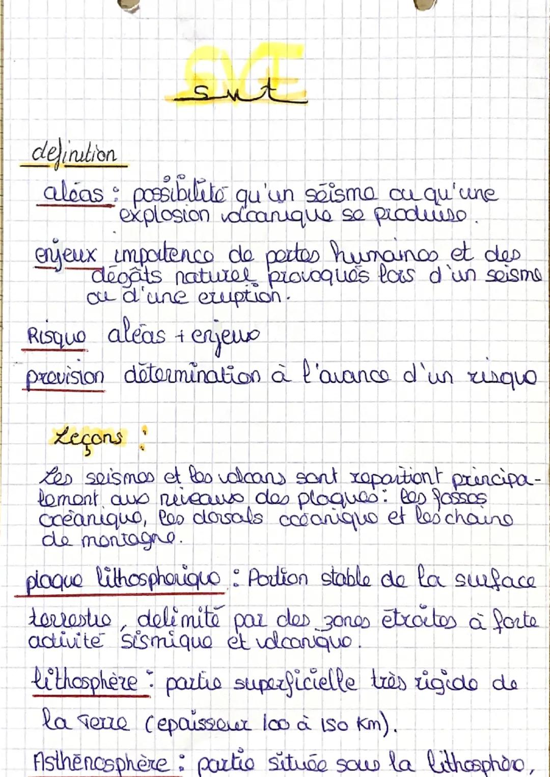 sut
definition
aléas possibilité qu'un seisma ou qu'une
explosion vacanique se produise.
enjeux impotenco de pectes humaines et des
dégât