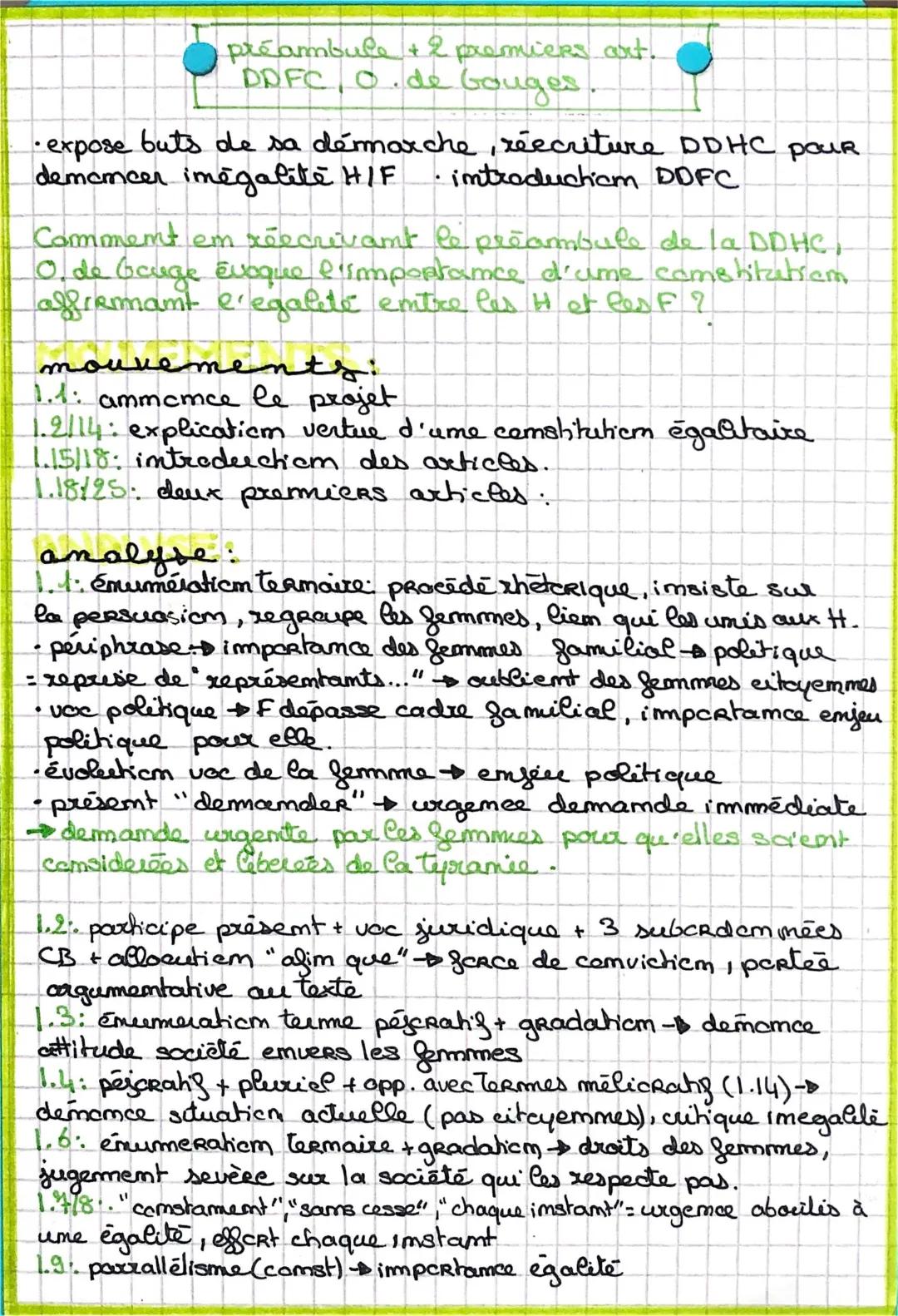 Analyse linéaire DDFC postambule + 2 premiers articles