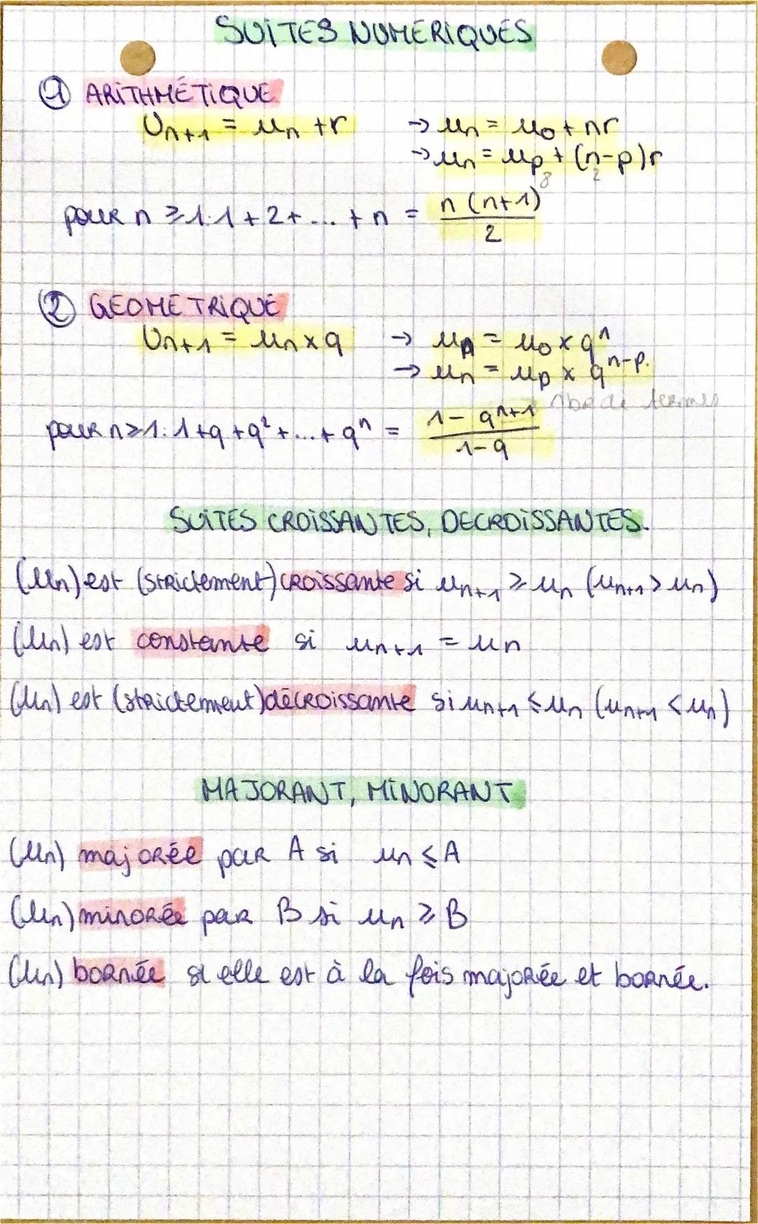 Suites numériques et récurrence