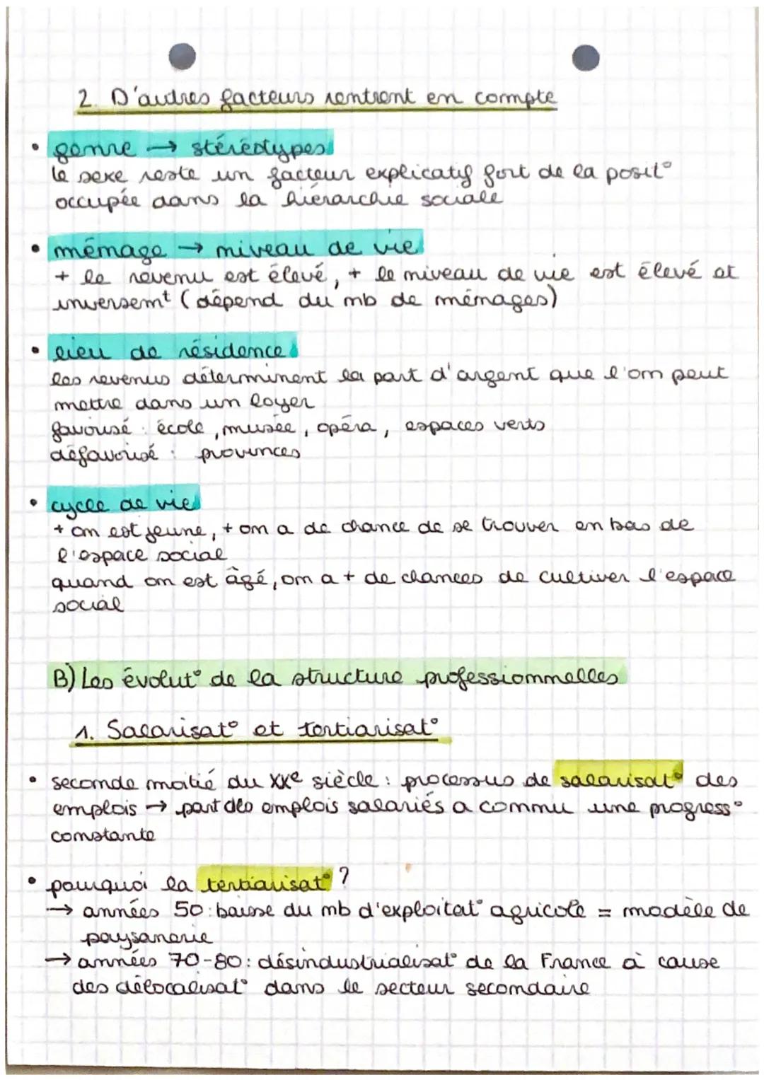 ^
SES
Comment est structurée la société francaise ?
espace social: façom de représenter le monde social dans
lequel les individus se situent